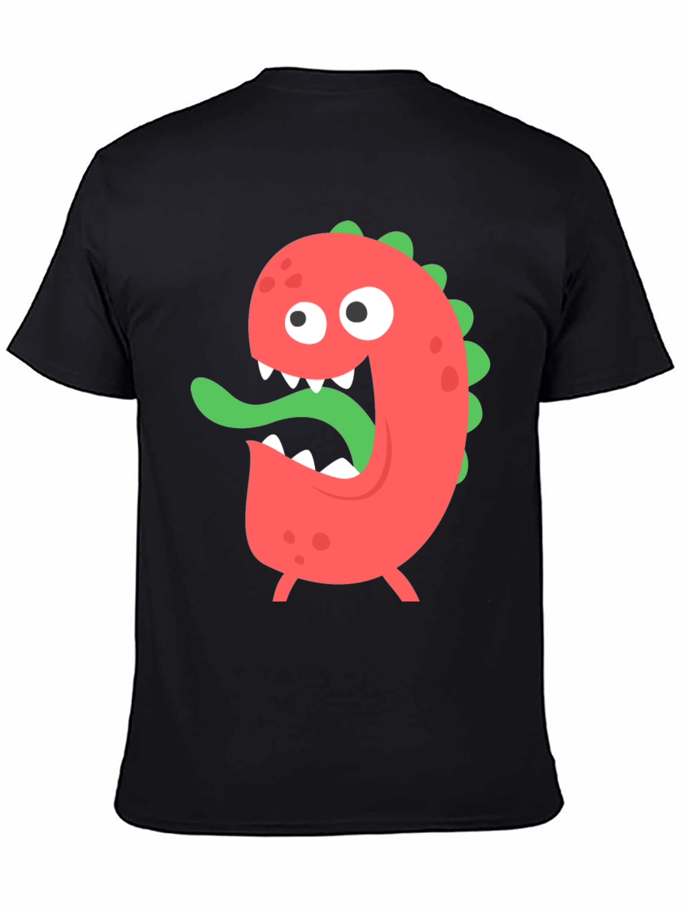 Funny Monster Graphic T-Shirt - Black