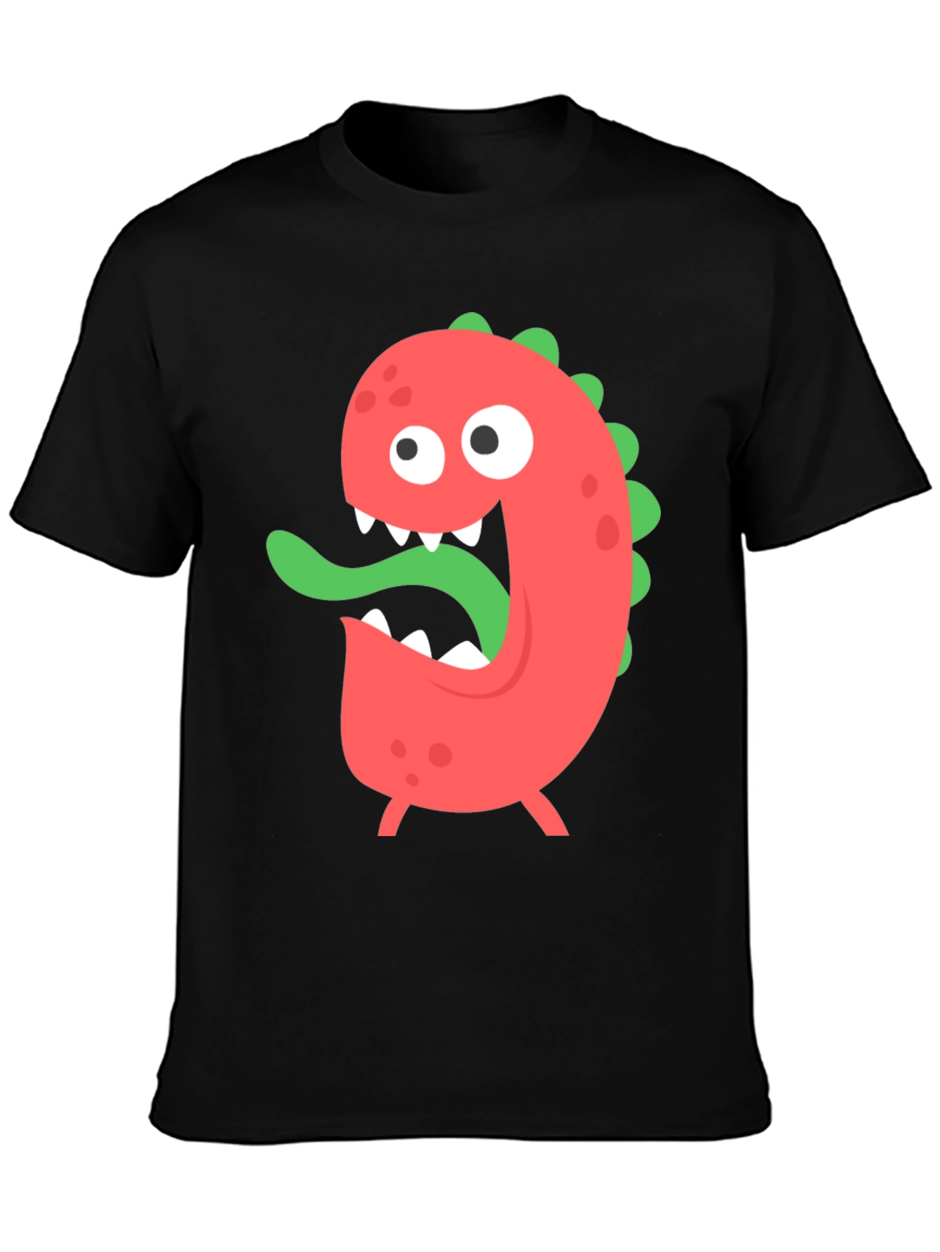 Funny Monster Graphic T-Shirt - Black