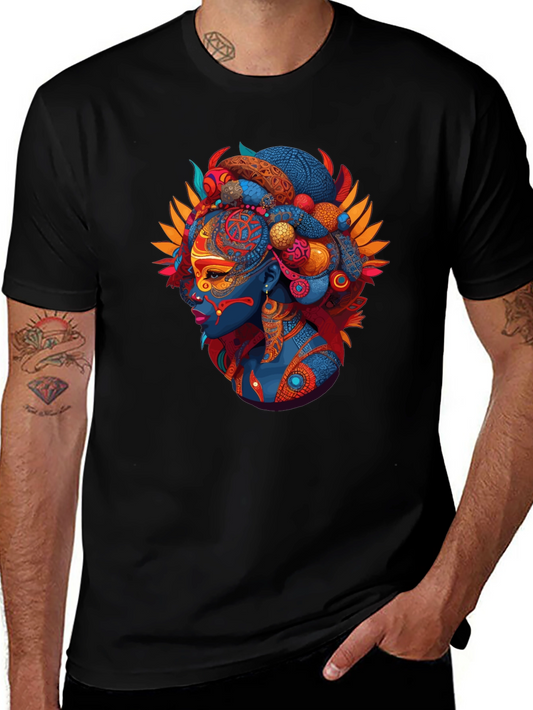 Ethnic Queen Black T-Shirt - Vibrant Graphic Tee