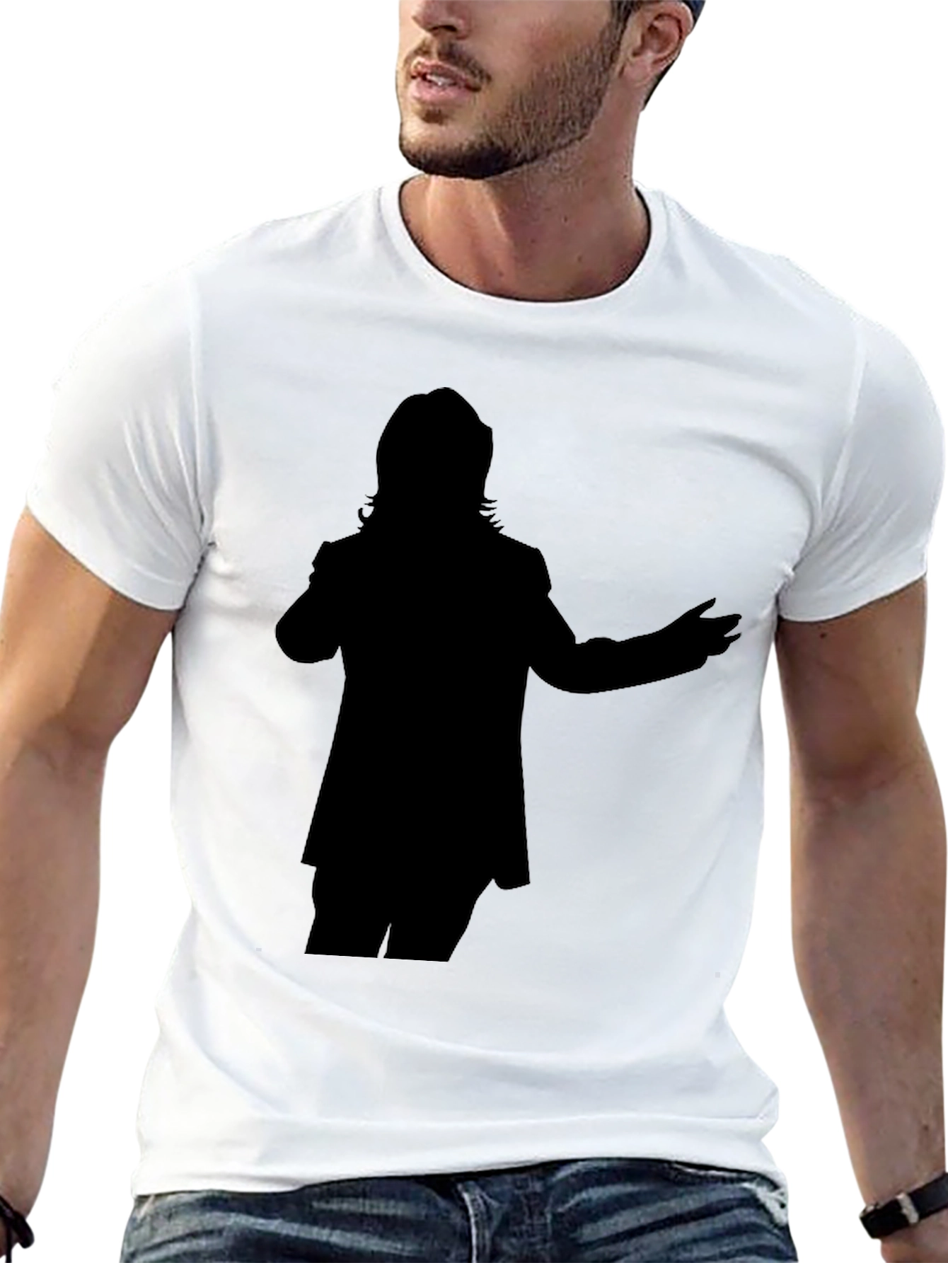 Silhouette Graphic Tee - Casual Black T-Shirt