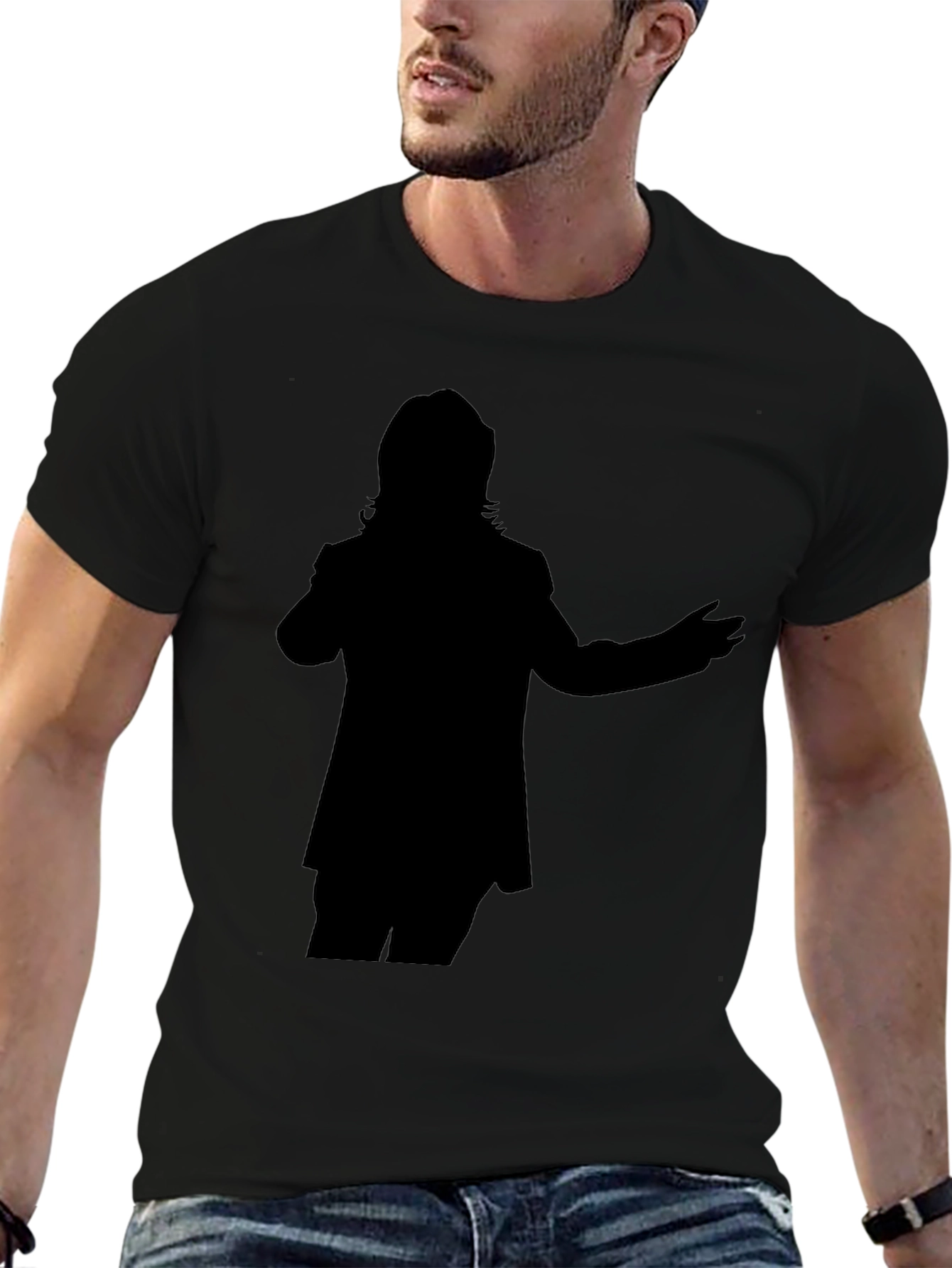 Silhouette Graphic Tee - Casual Black T-Shirt
