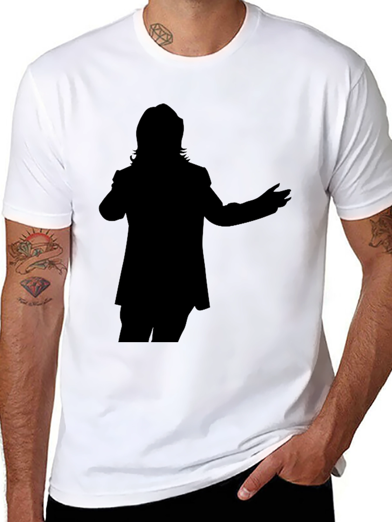 Silhouette Graphic Tee - Casual Black T-Shirt