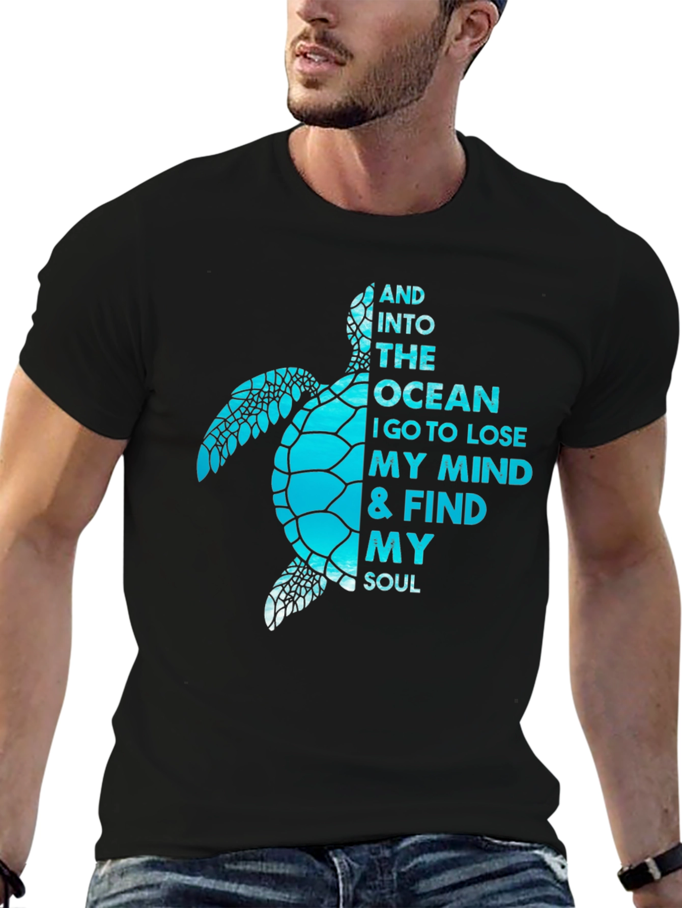 Ocean Turtle Soulful Graphic Tee - Black