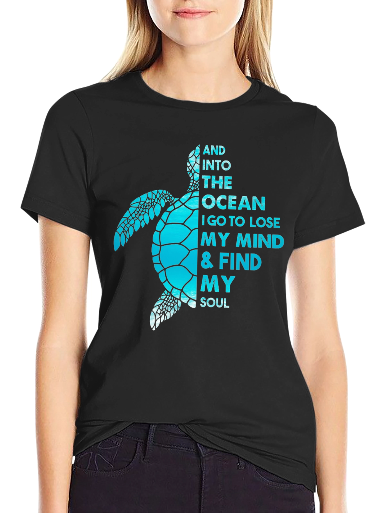 Ocean Turtle Soulful Graphic Tee - Black