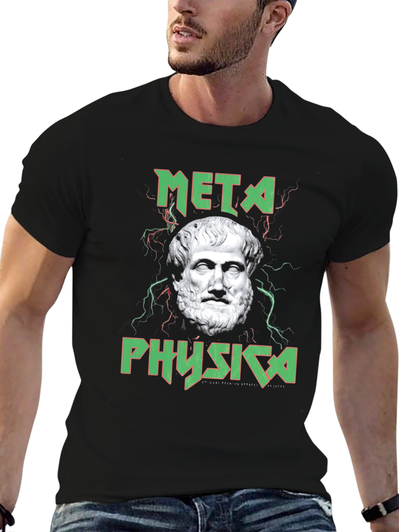 Metaphysica Black T-Shirt with Bust Image