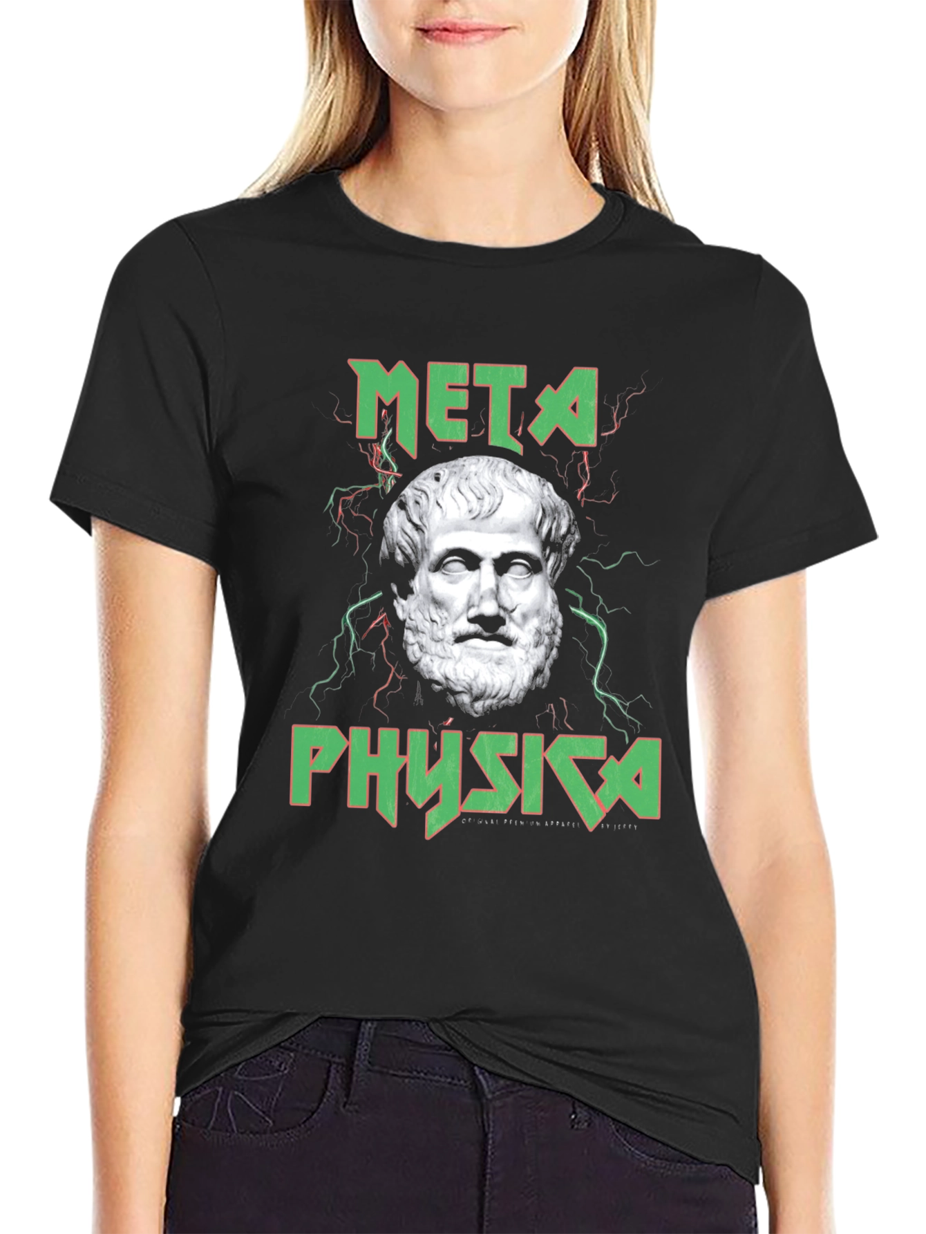 Metaphysica Black T-Shirt with Bust Image