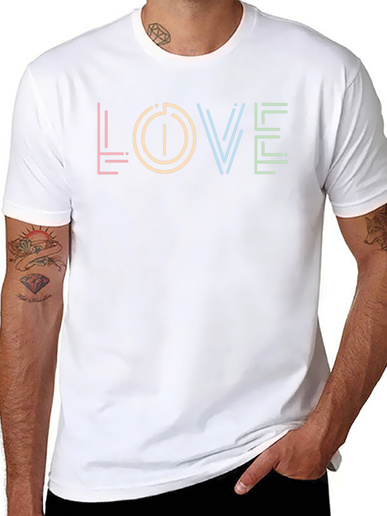 Love Neon Graphic Tee - Casual Comfort Style
