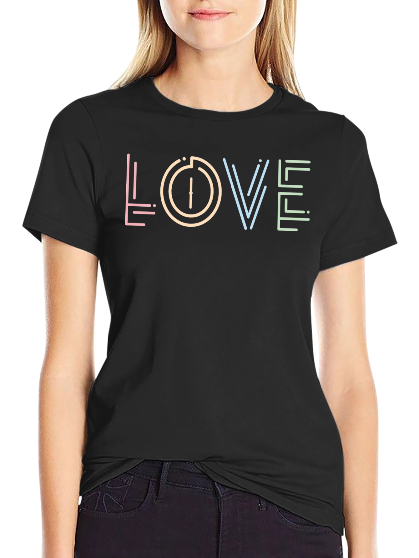 Love Neon Graphic Tee - Casual Comfort Style