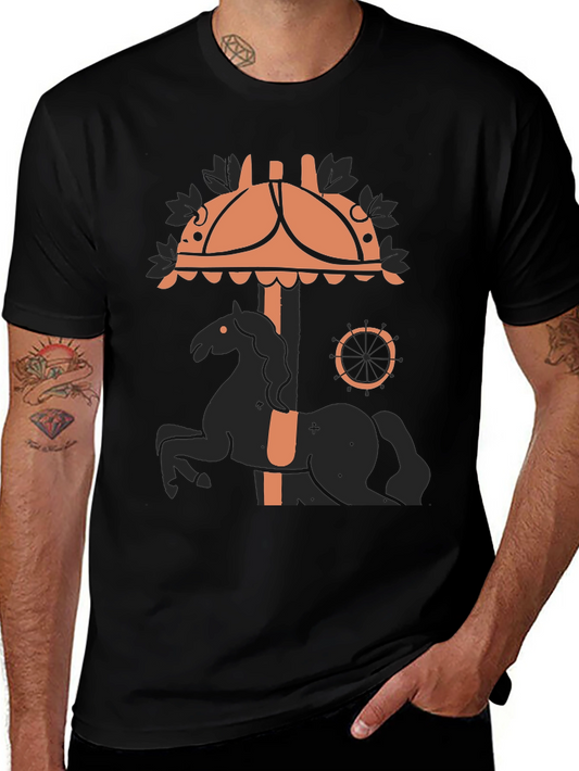 Carousel Horse Graphic Tee - Black