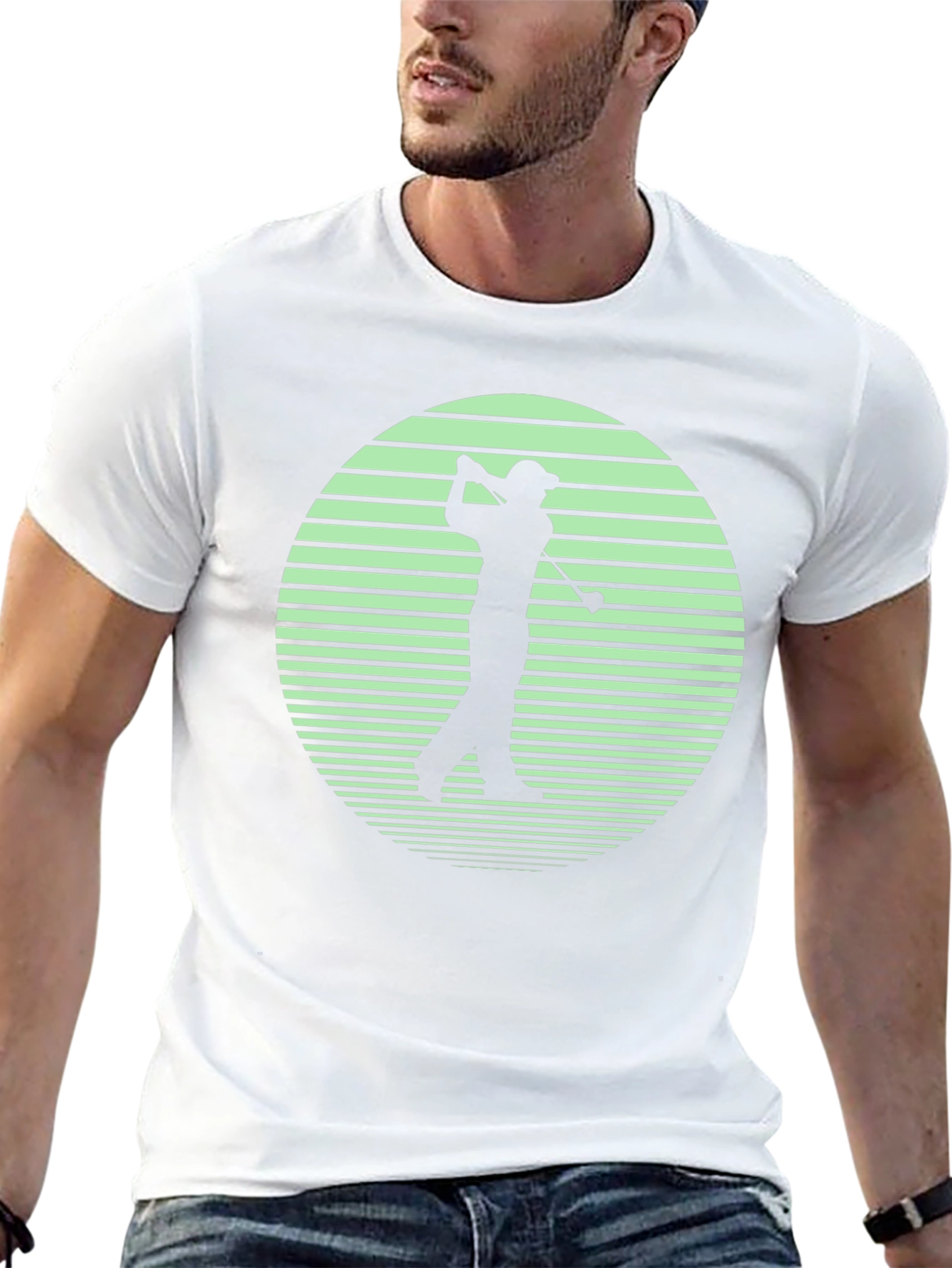 Golf Silhouette Graphic Tee - Retro Style T-Shirt