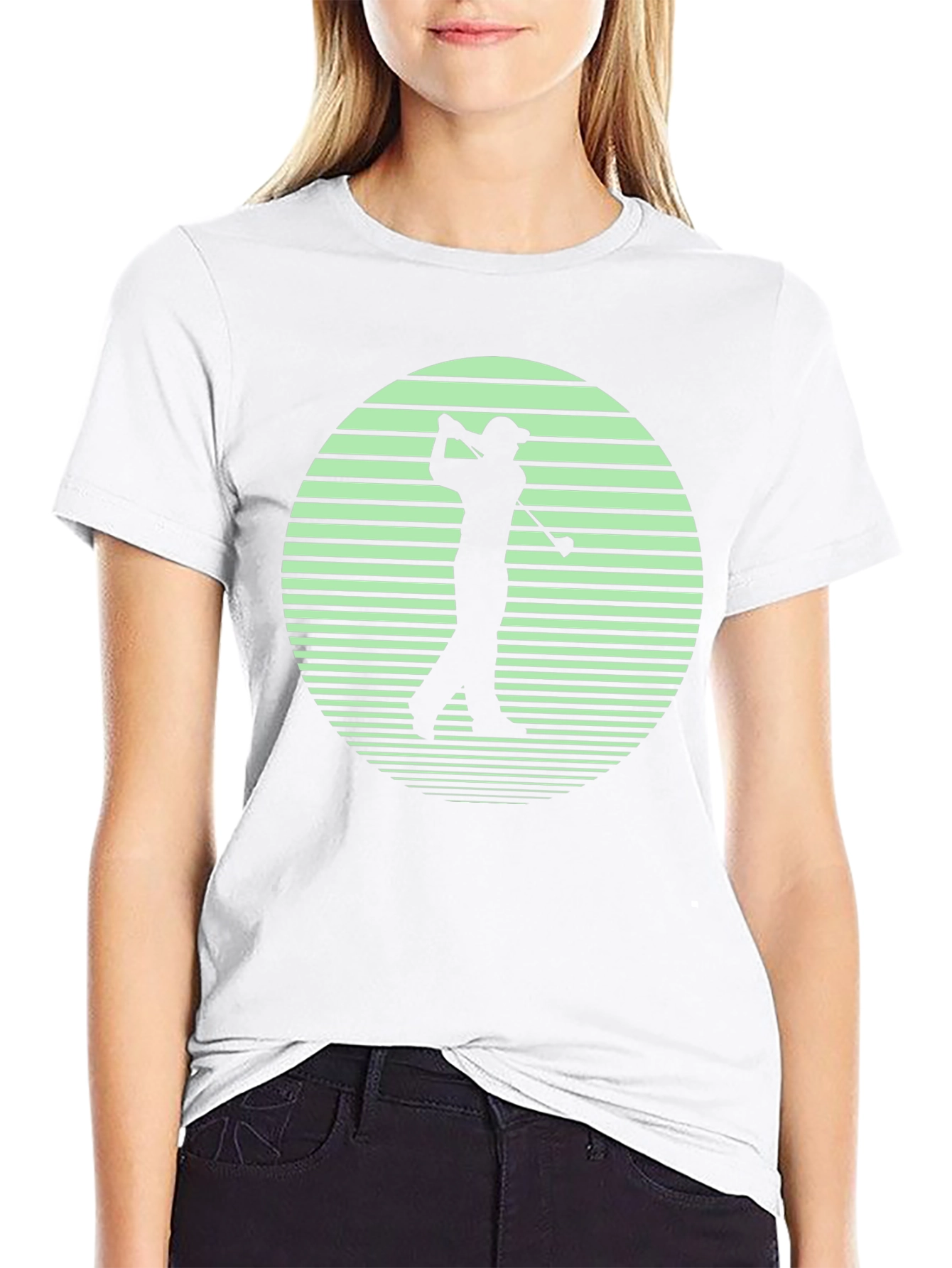 Golf Silhouette Graphic Tee - Retro Style T-Shirt