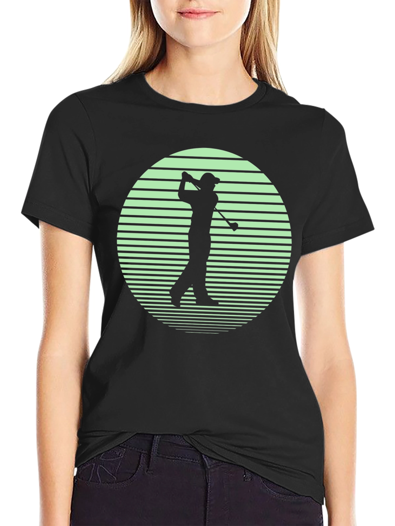 Golf Silhouette Graphic Tee - Retro Style T-Shirt