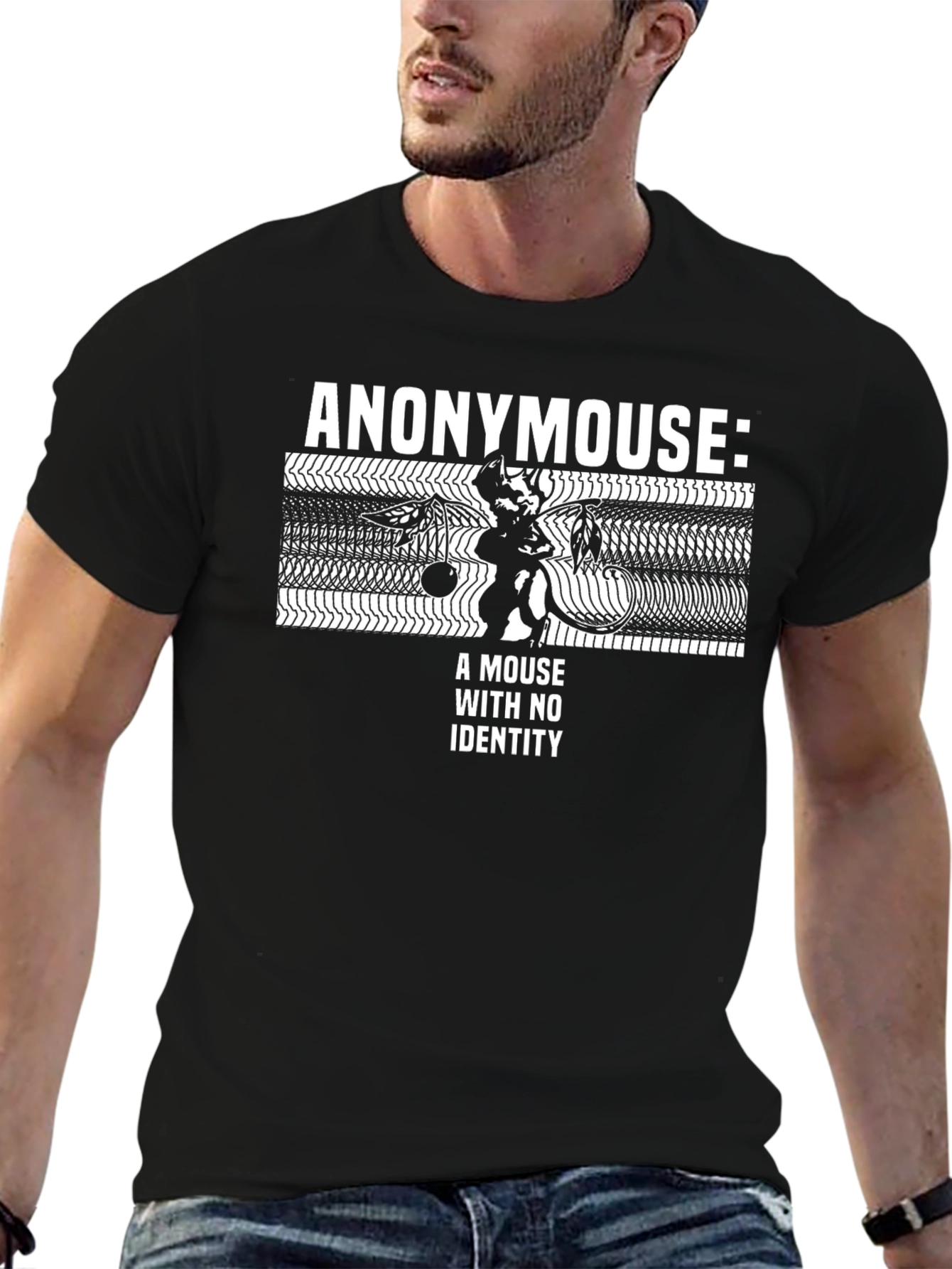 Anonymouse T-Shirt: A Mouse With No Identity Black Tee