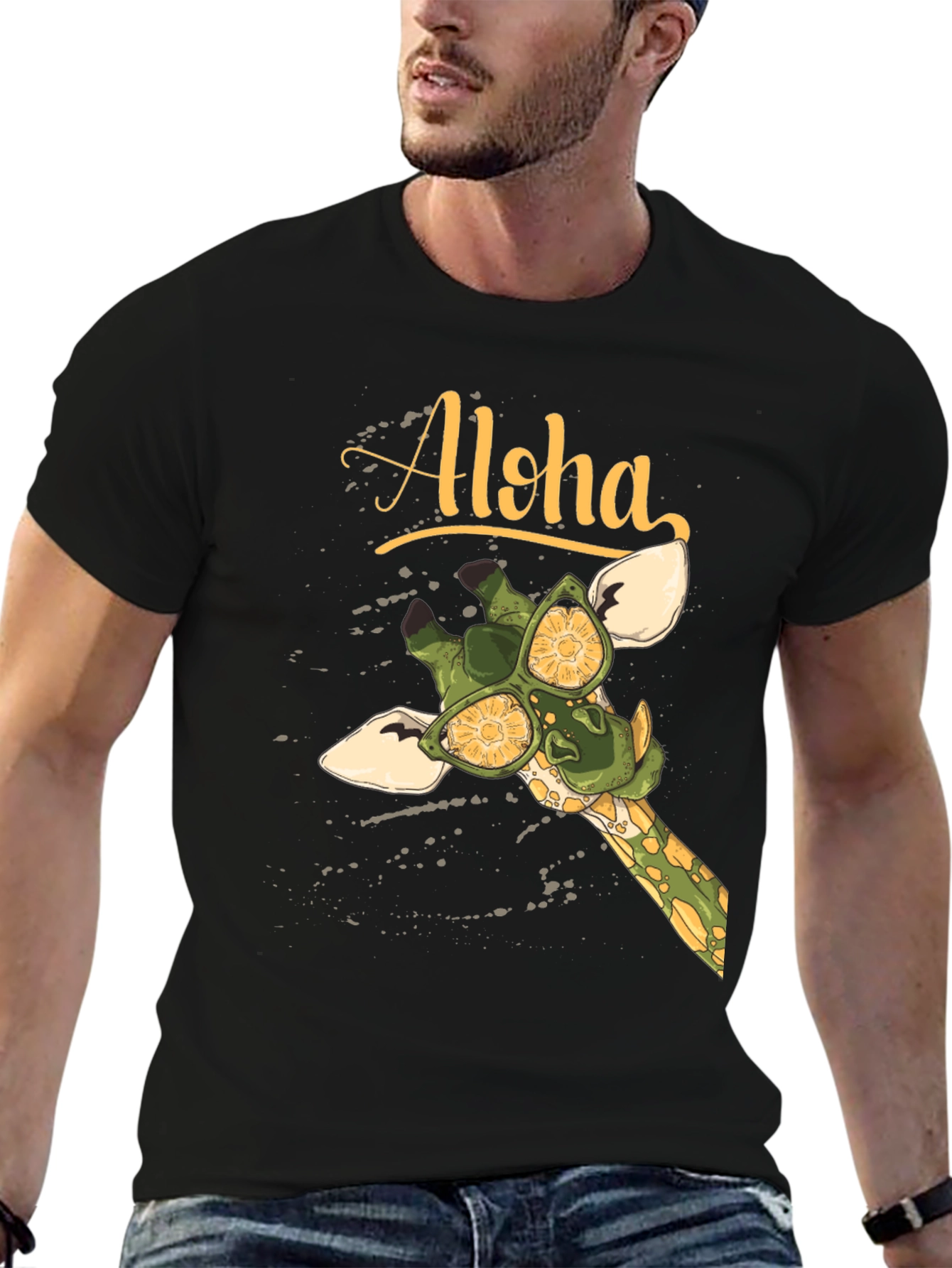 Aloha Giraffe Graphic T-Shirt - Summer Vibes