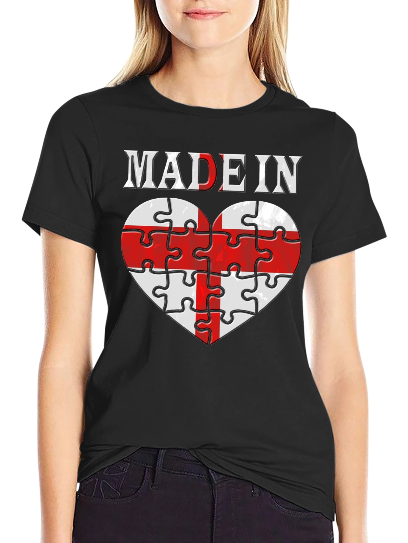 Made In England Heart Puzzle T-Shirt