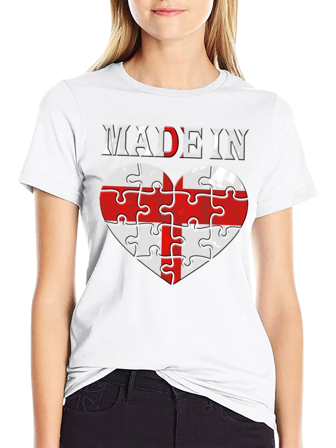 Made In England Heart Puzzle T-Shirt