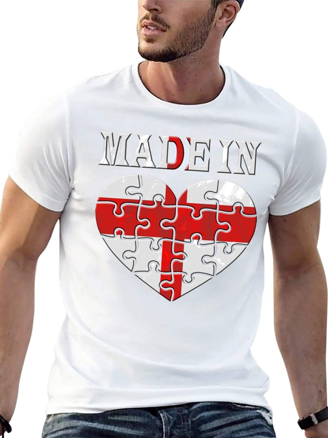 Made In England Heart Puzzle T-Shirt