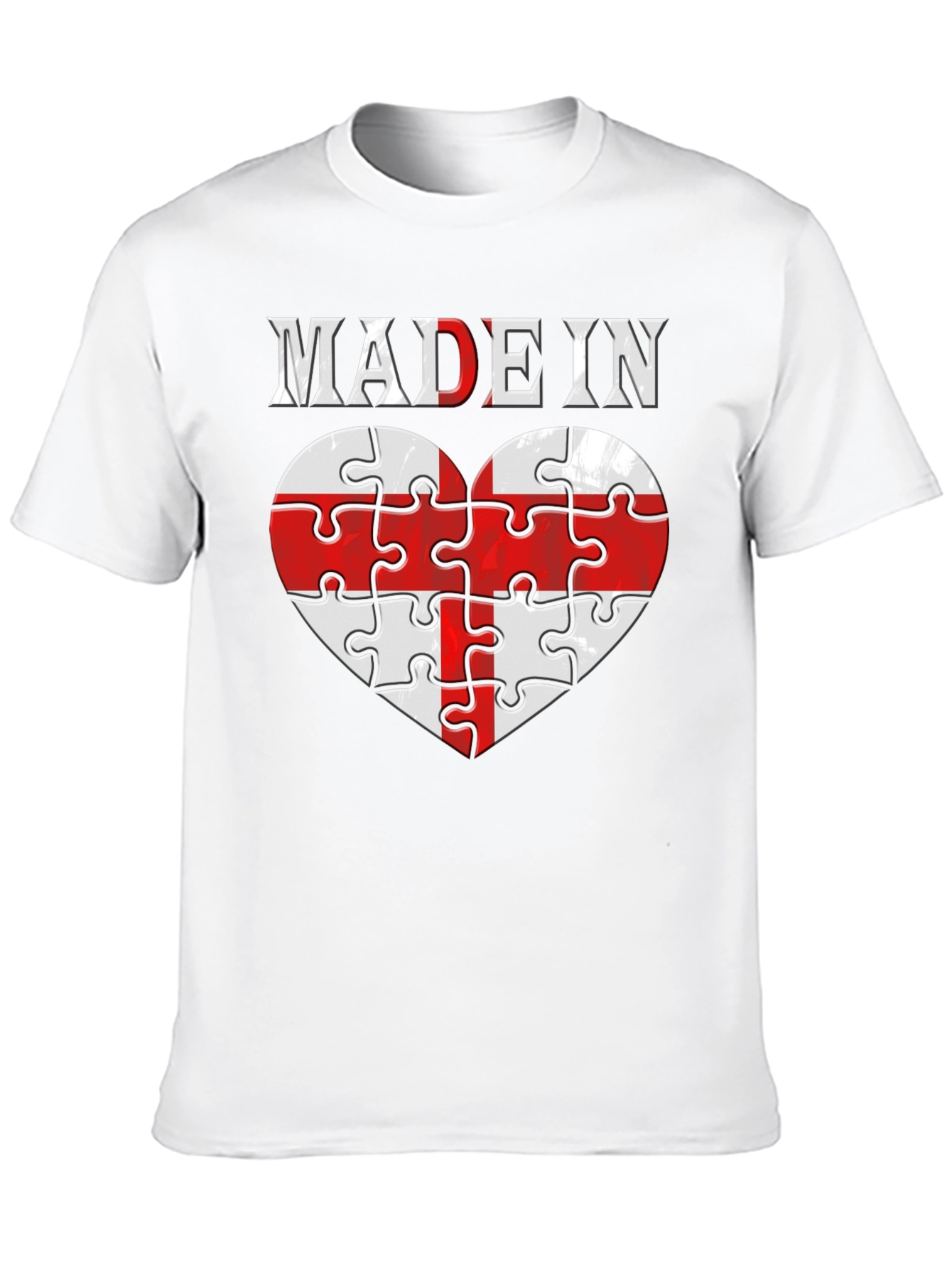 Made In England Heart Puzzle T-Shirt