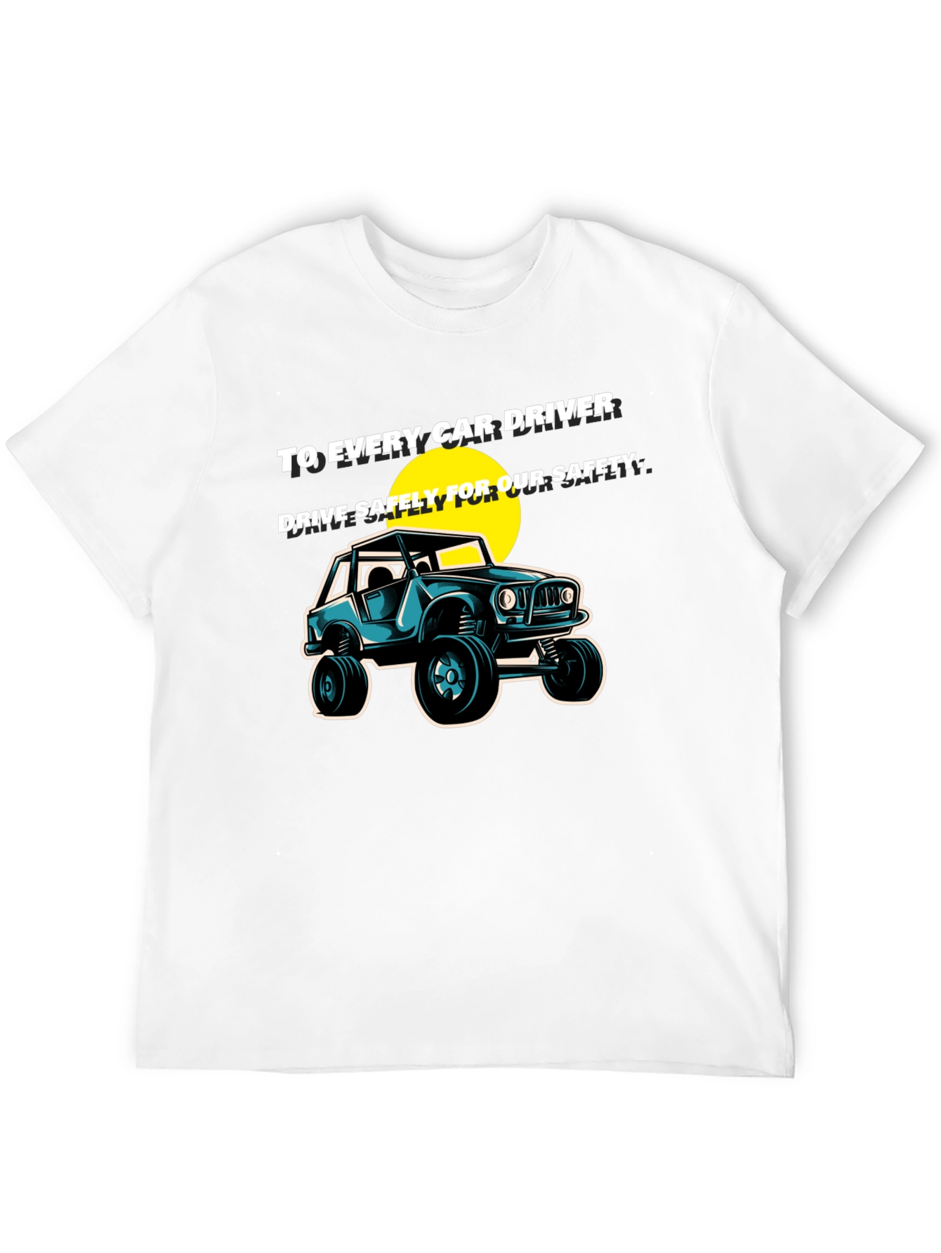 Drive Safely Car Graphic T-Shirt - Black