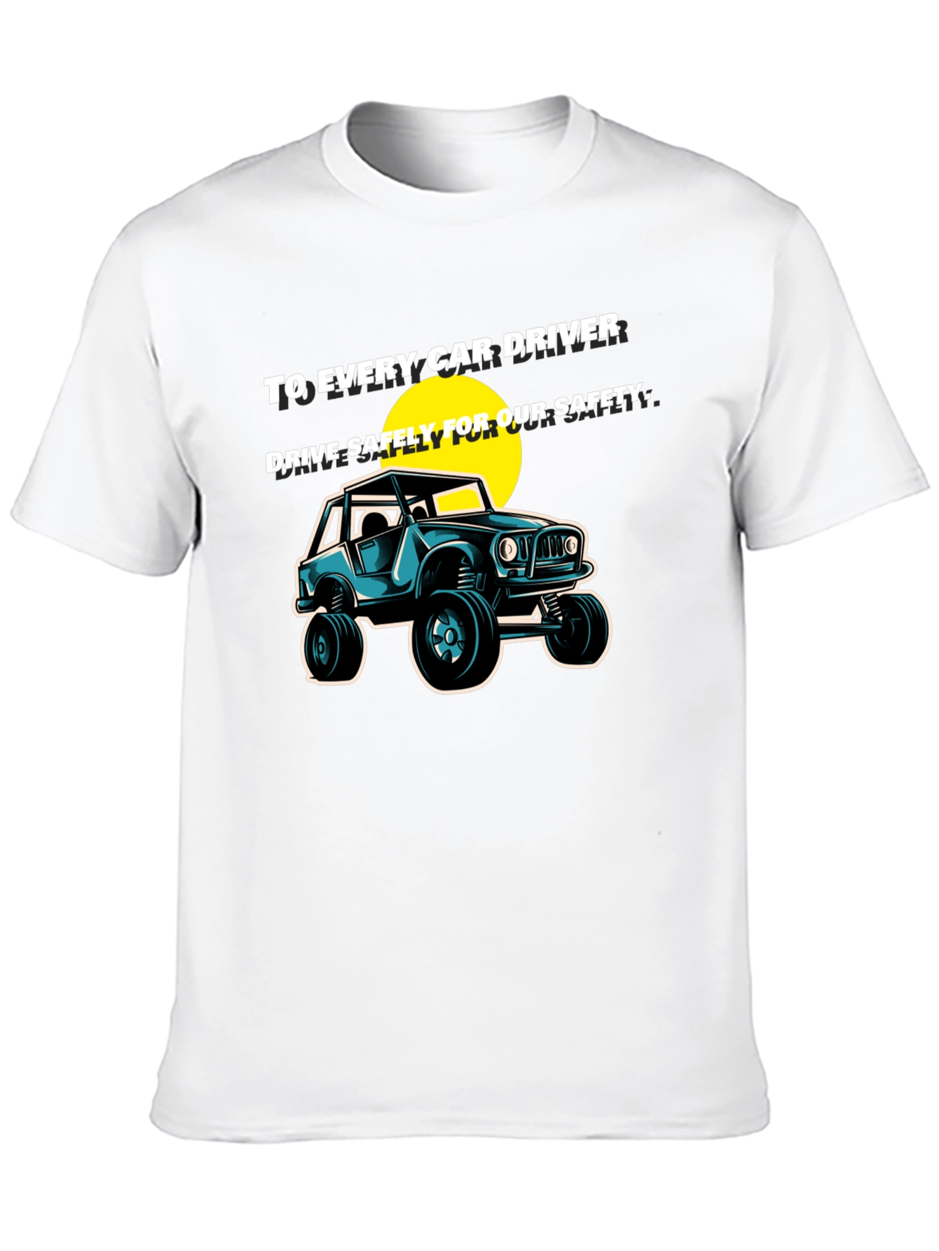 Drive Safely Car Graphic T-Shirt - Black