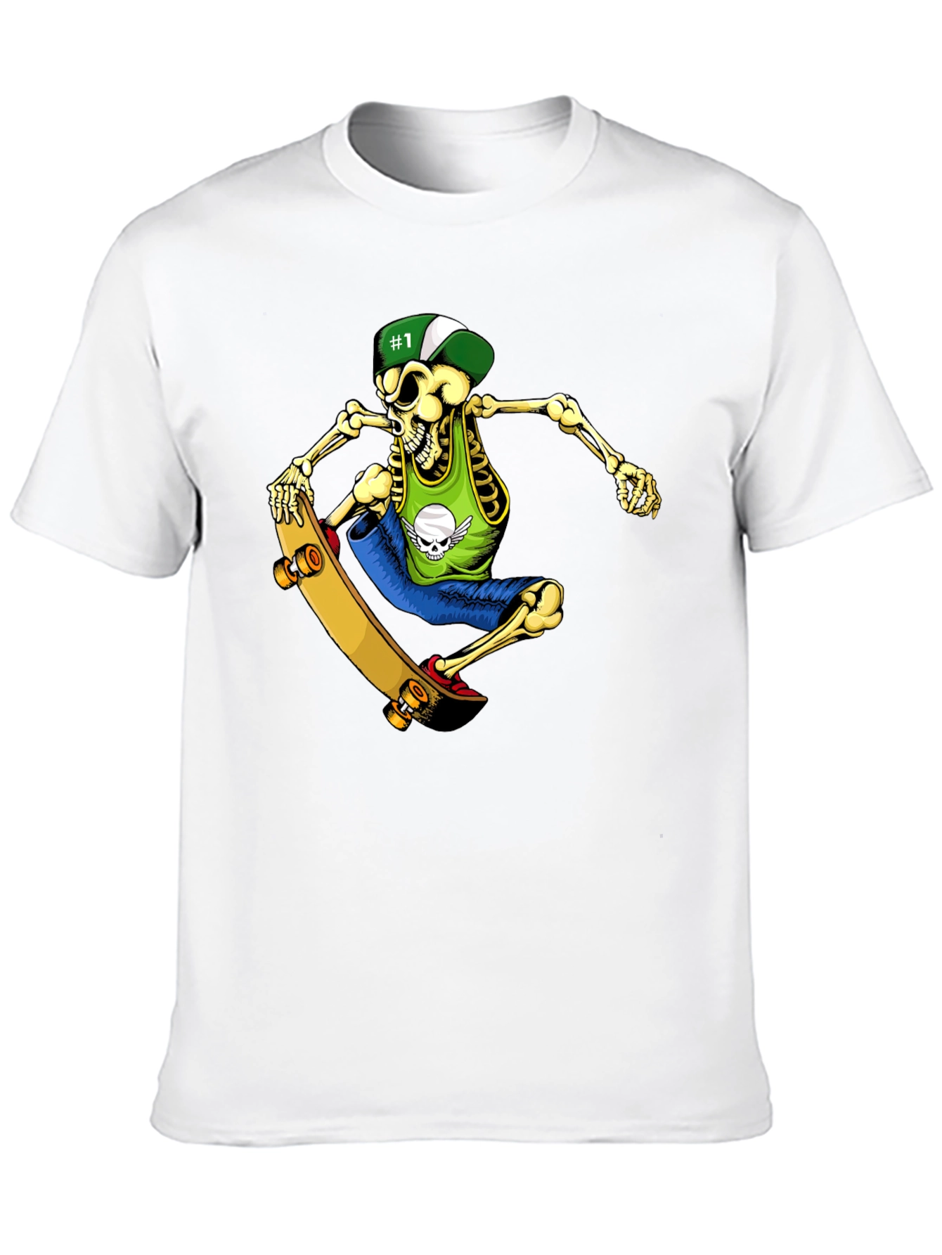 Skeleton Skateboarder Graphic T-Shirt