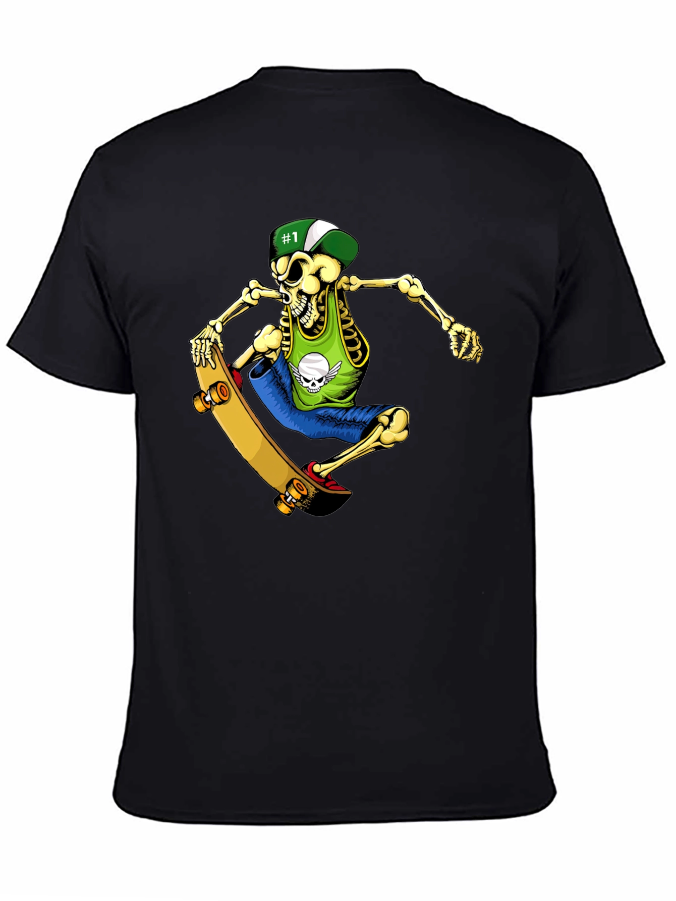 Skeleton Skateboarder Graphic T-Shirt