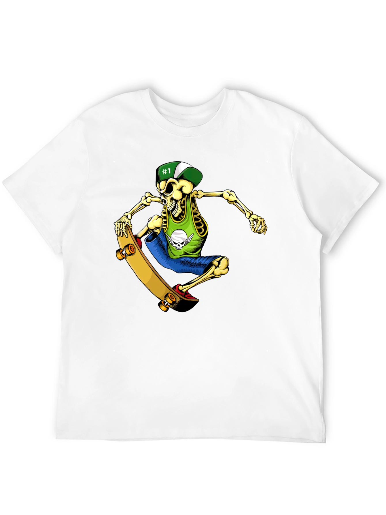 Skeleton Skateboarder Graphic T-Shirt
