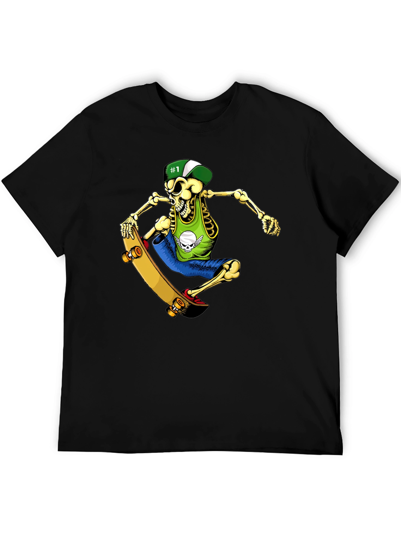 Skeleton Skateboarder Graphic T-Shirt