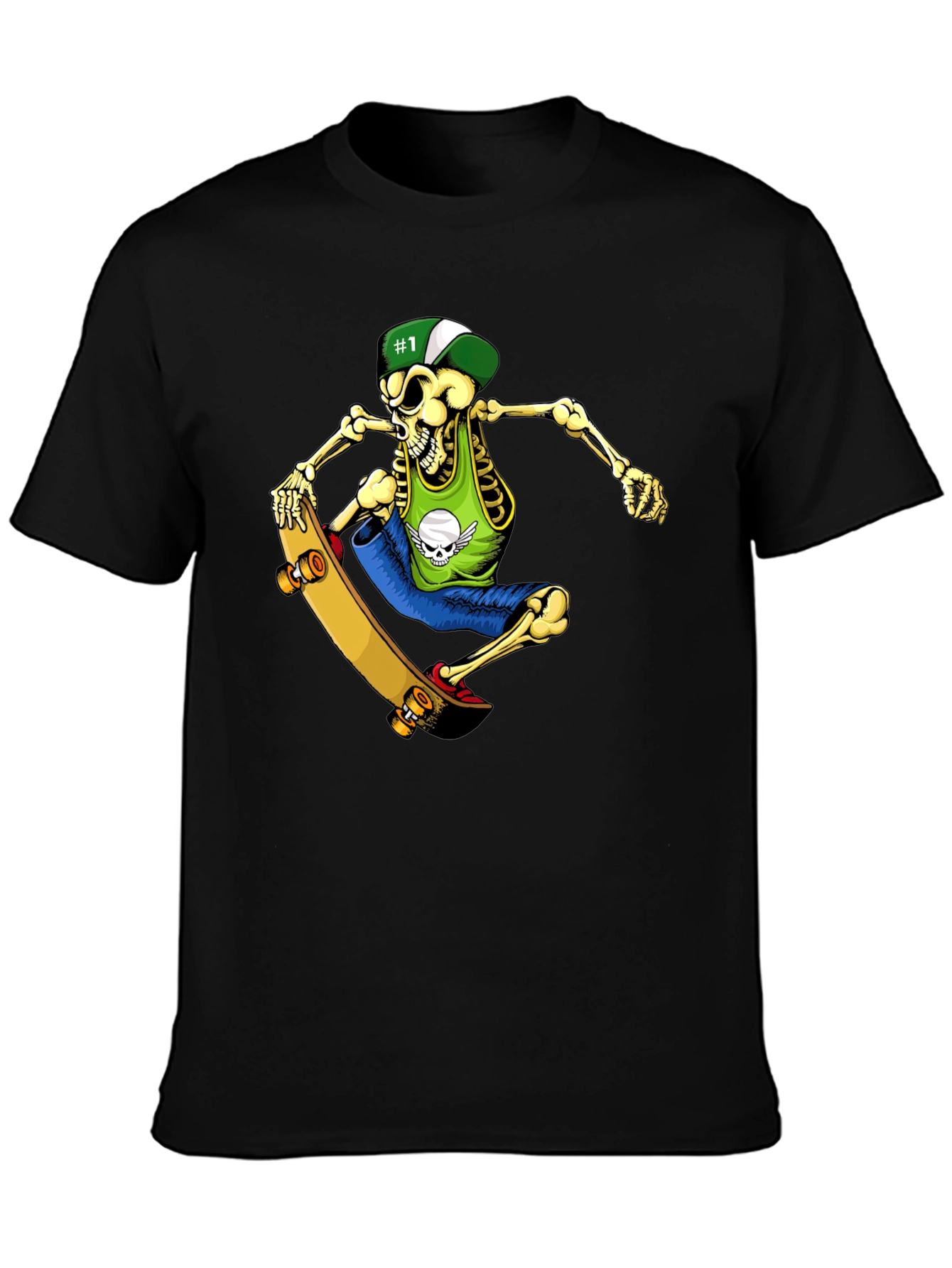 Skeleton Skateboarder Graphic T-Shirt