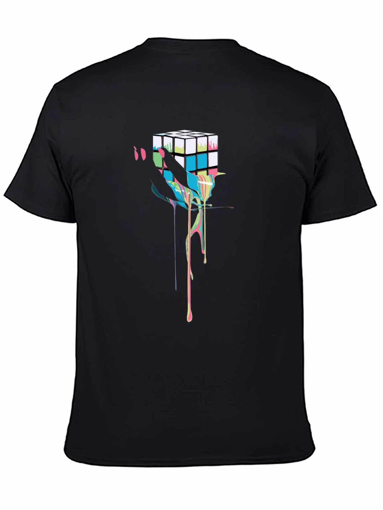 Rubiks Cube Drip Graphic T-Shirt