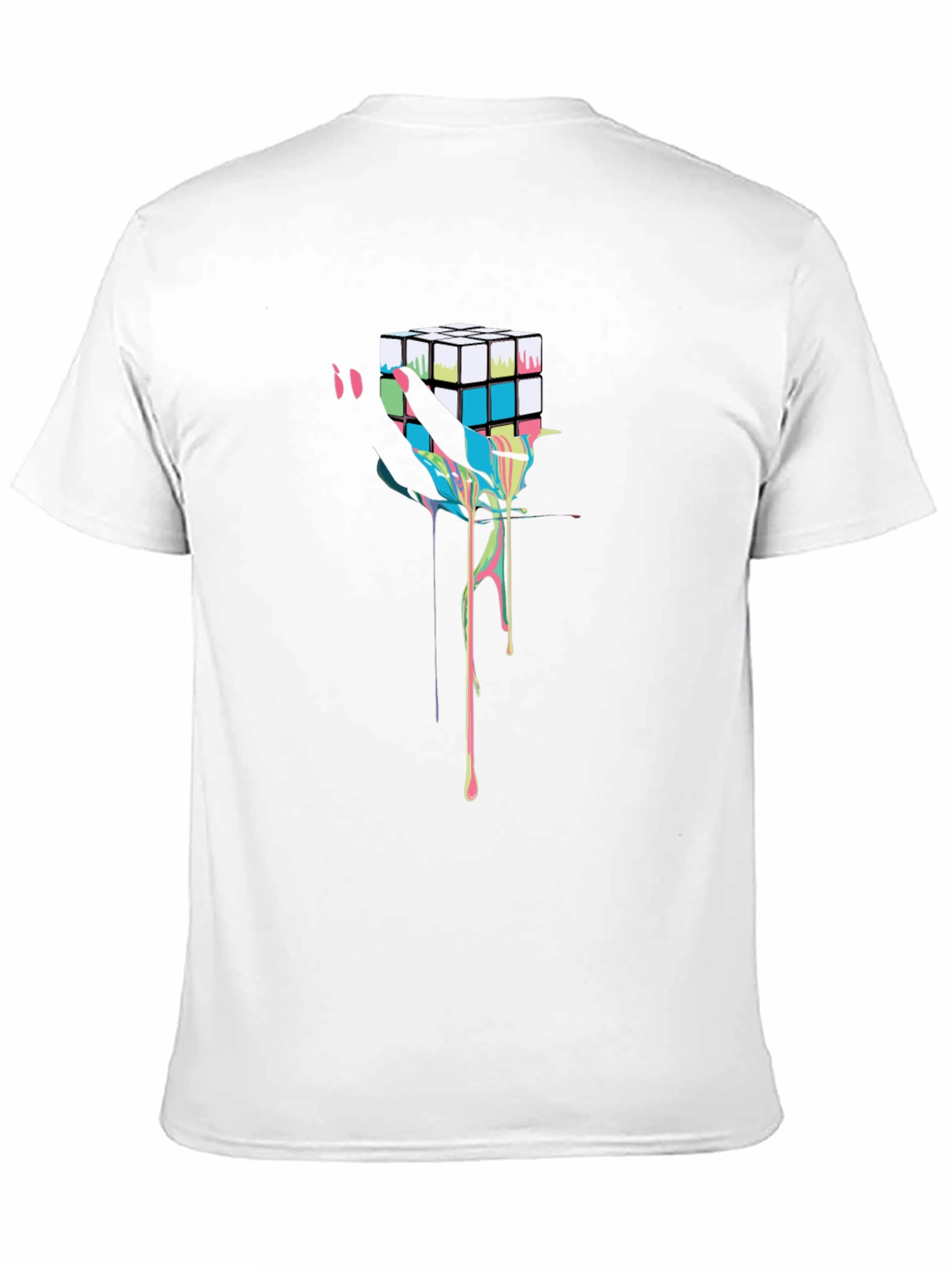 Rubiks Cube Drip Graphic T-Shirt