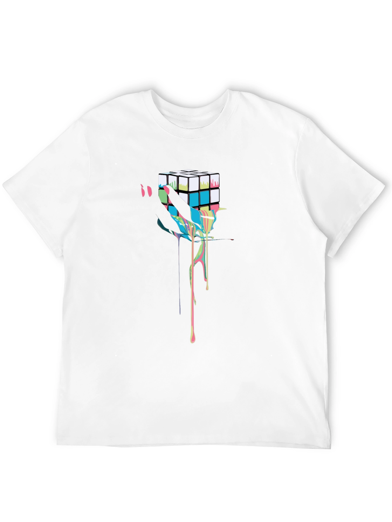 Rubiks Cube Drip Graphic T-Shirt