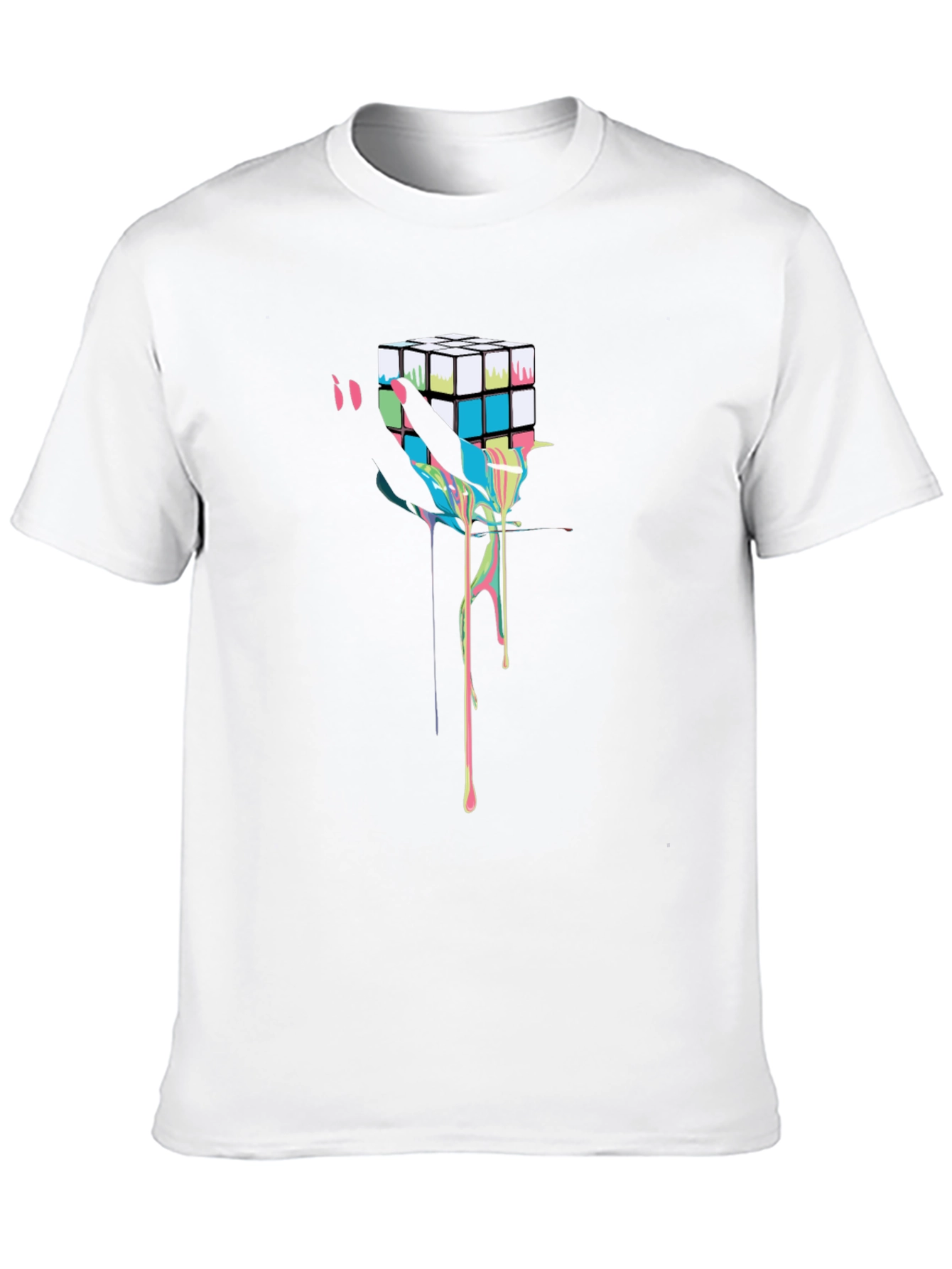 Rubiks Cube Drip Graphic T-Shirt