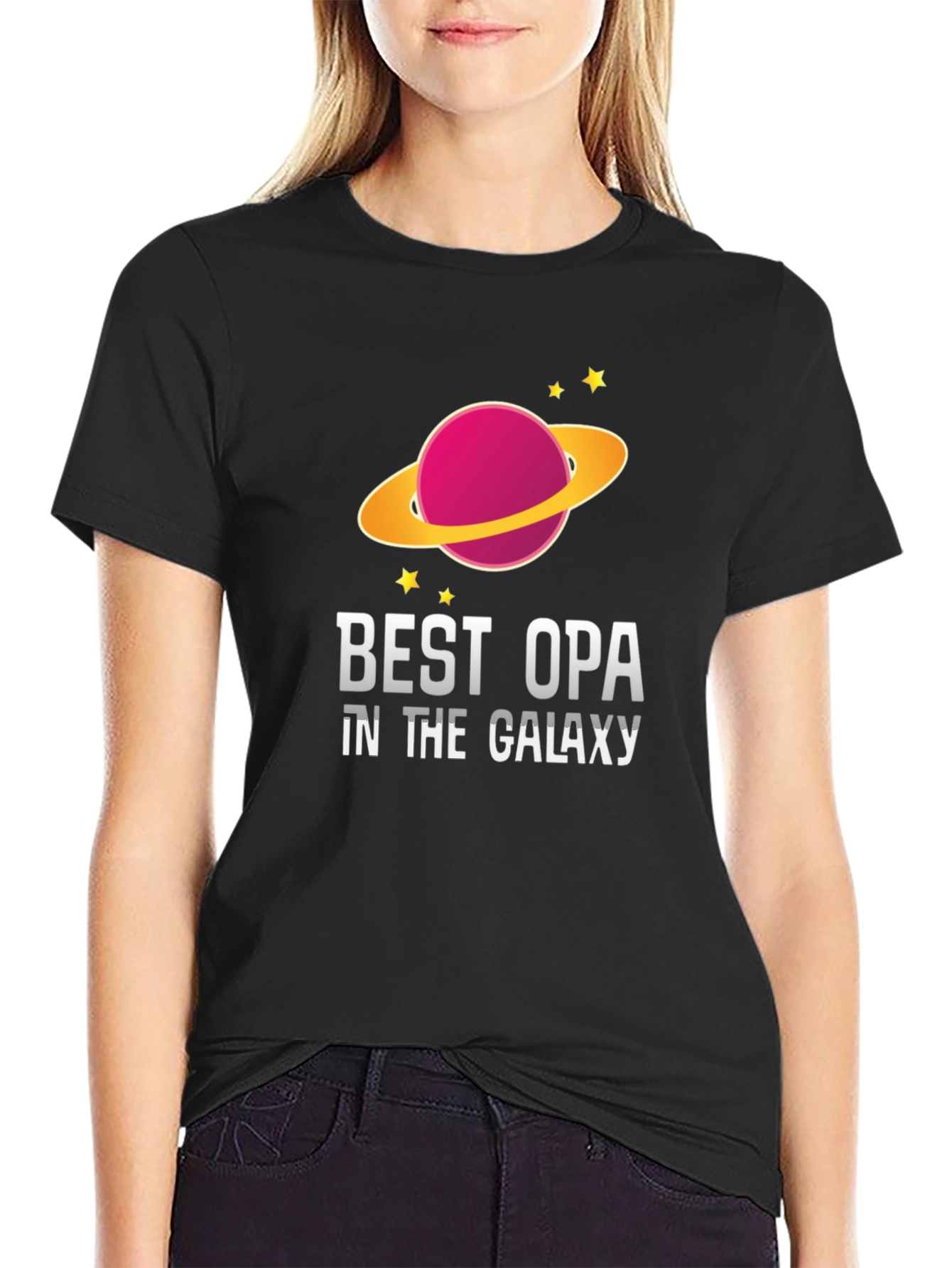 Best Opa in the Galaxy Black T-Shirt