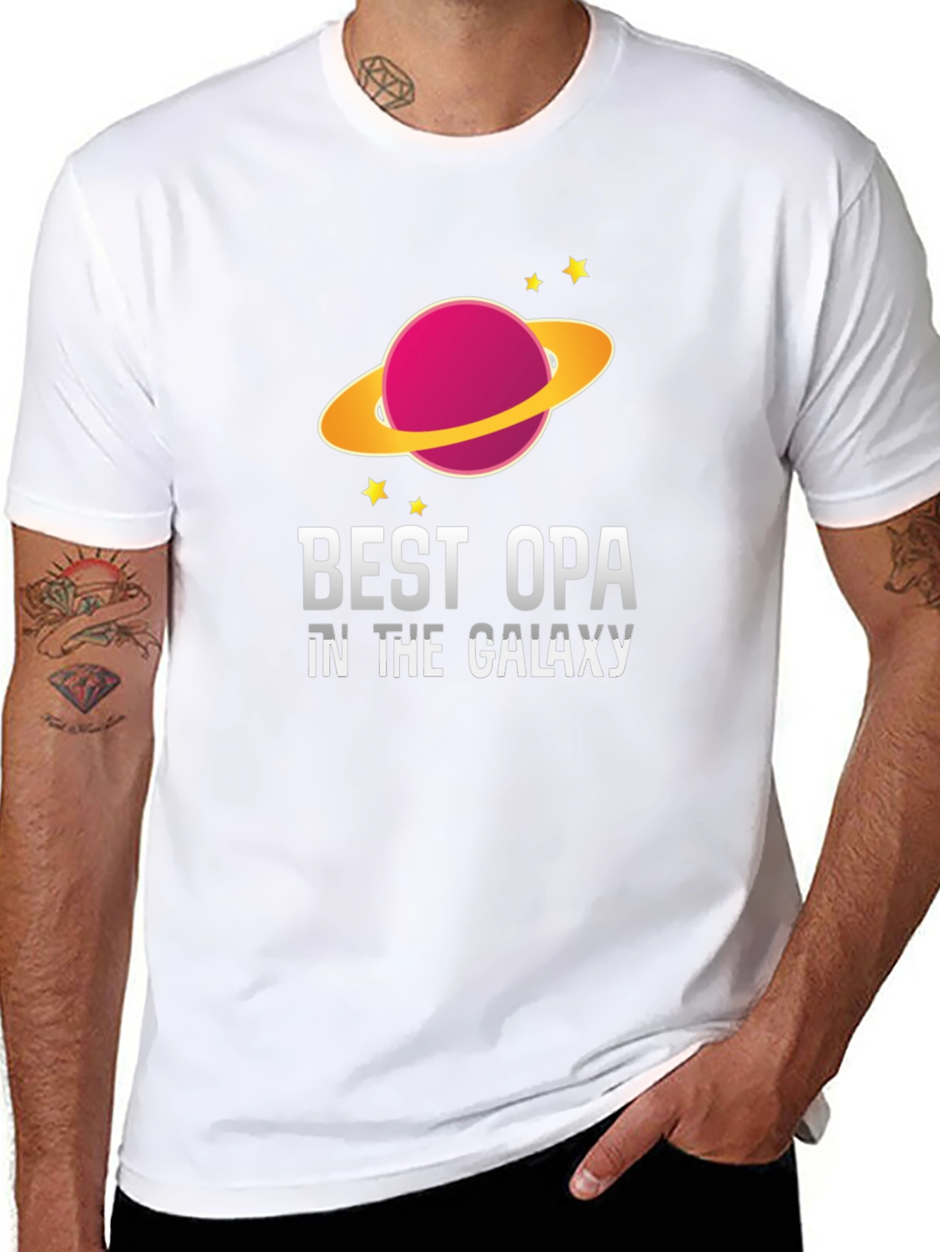 Best Opa in the Galaxy Black T-Shirt