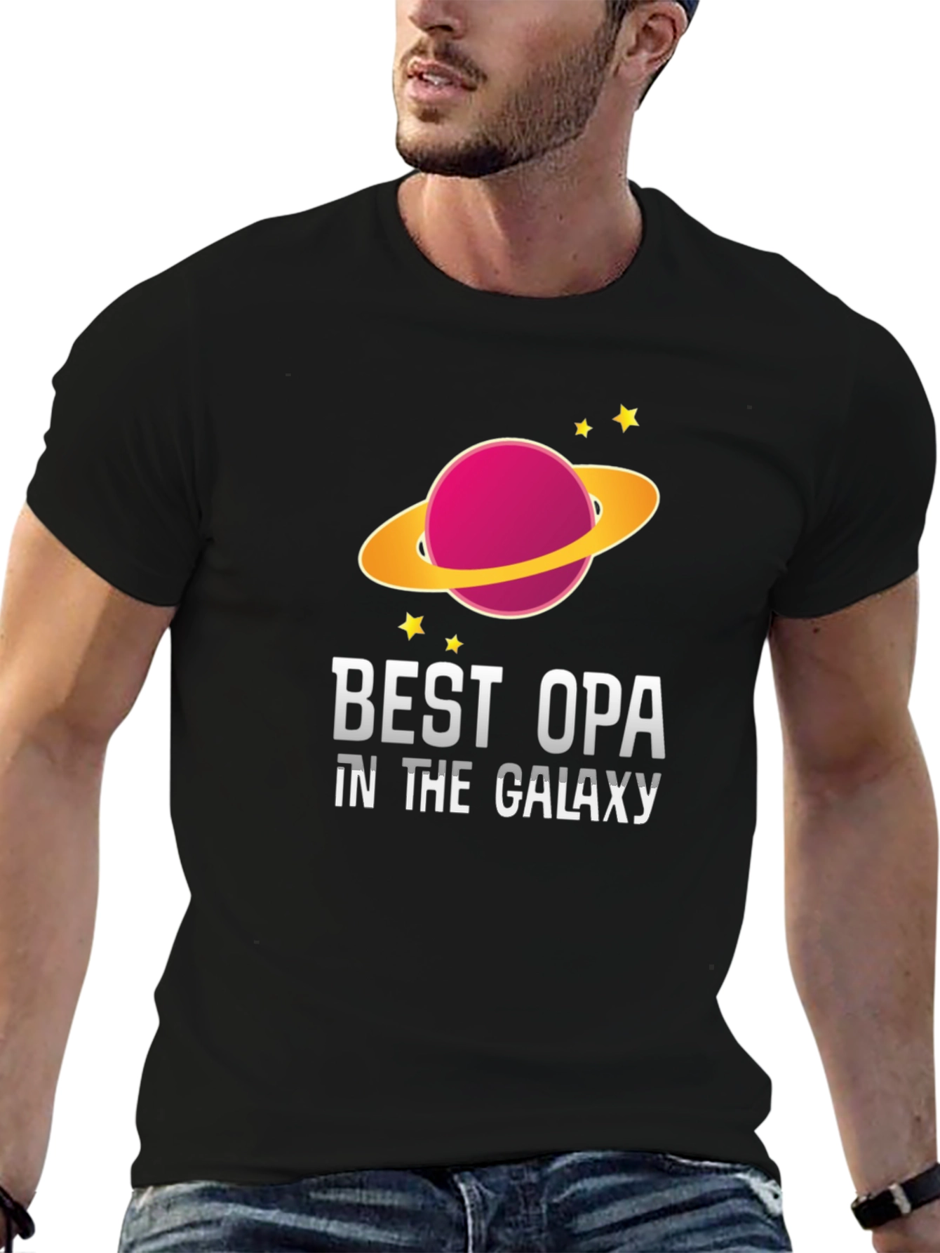 Best Opa in the Galaxy Black T-Shirt