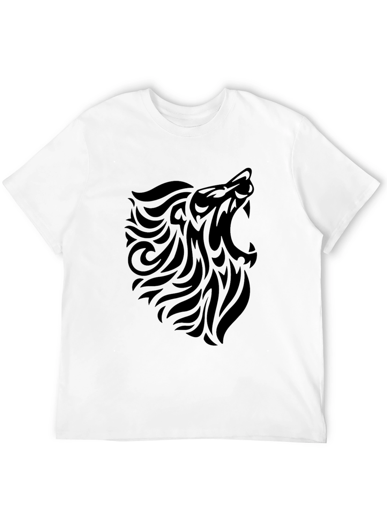 Mens Black Tribal Lion Graphic Tee