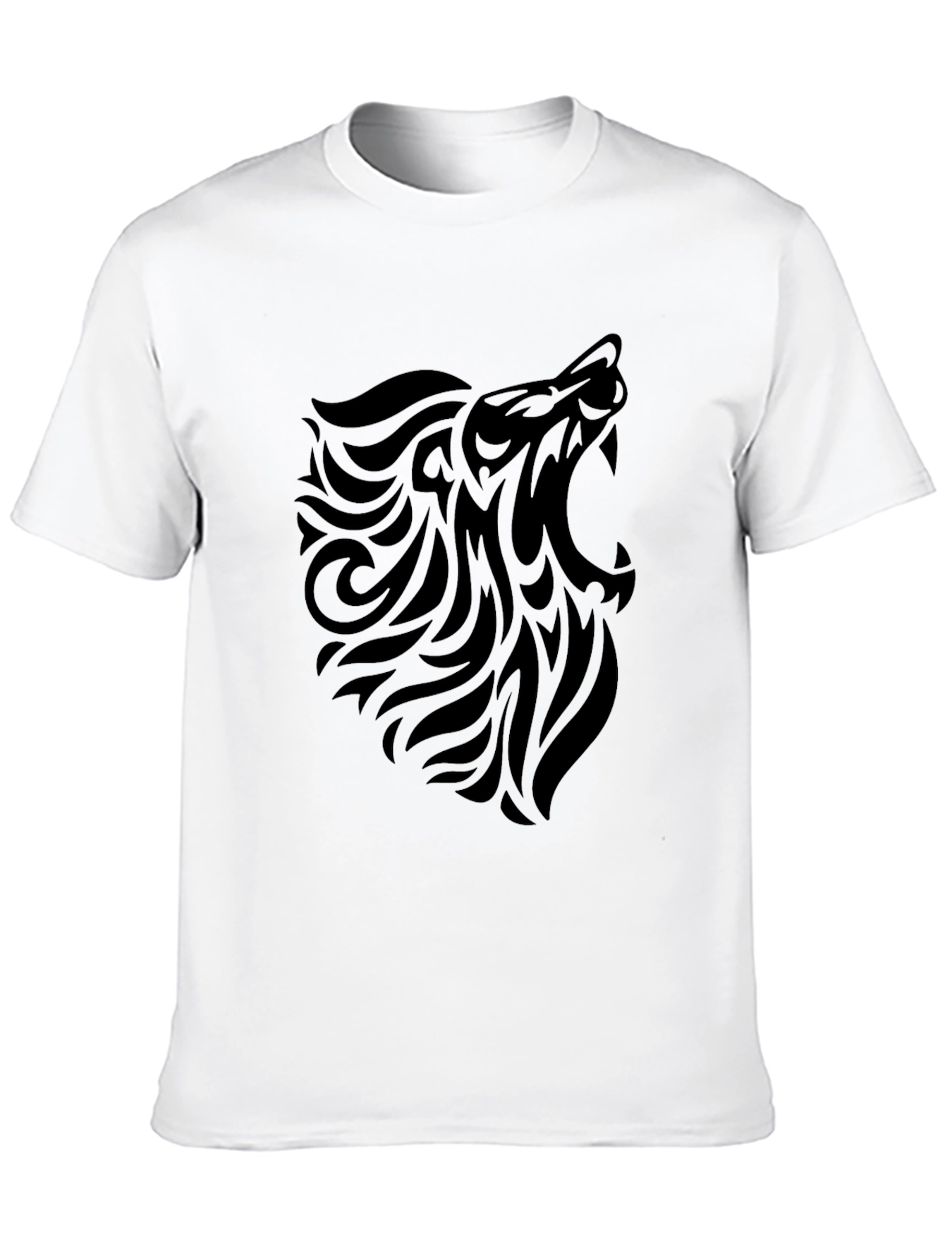 Mens Black Tribal Lion Graphic Tee