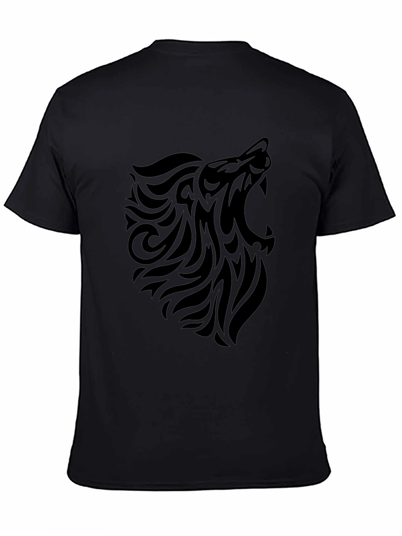 Mens Black Tribal Lion Graphic Tee