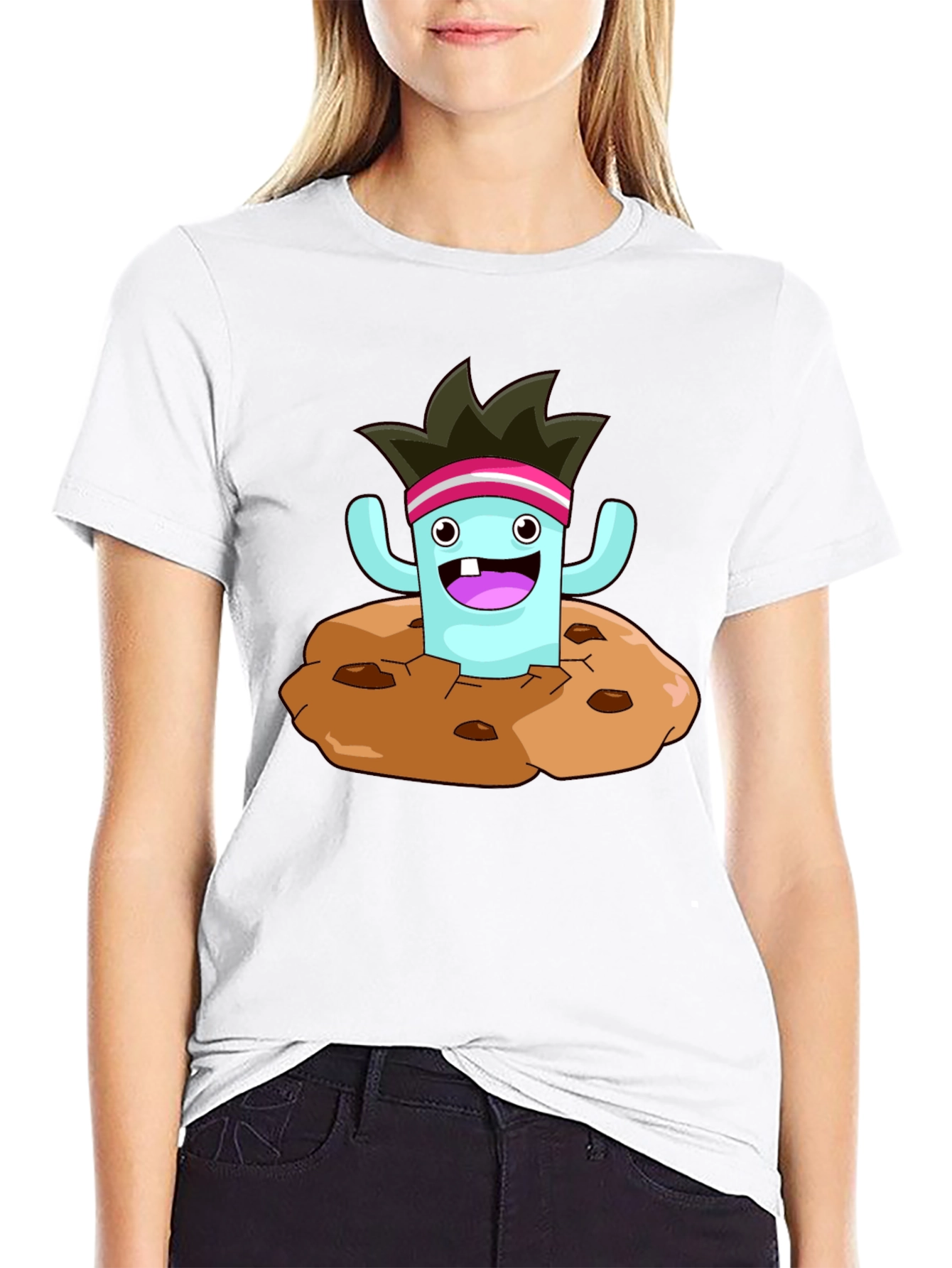 Cartoon Monster Cookie T-Shirt - Fun Graphic Tee