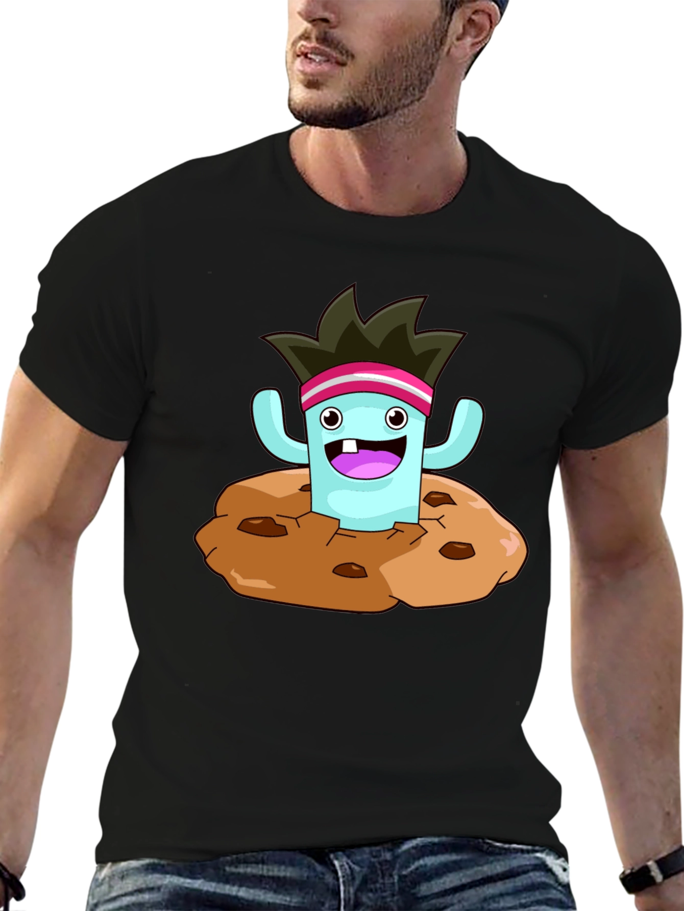 Cartoon Monster Cookie T-Shirt - Fun Graphic Tee