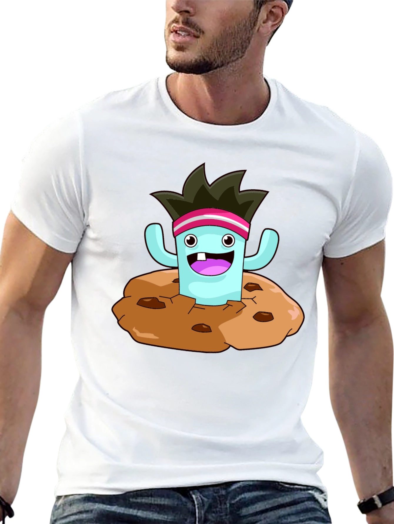 Cartoon Monster Cookie T-Shirt - Fun Graphic Tee