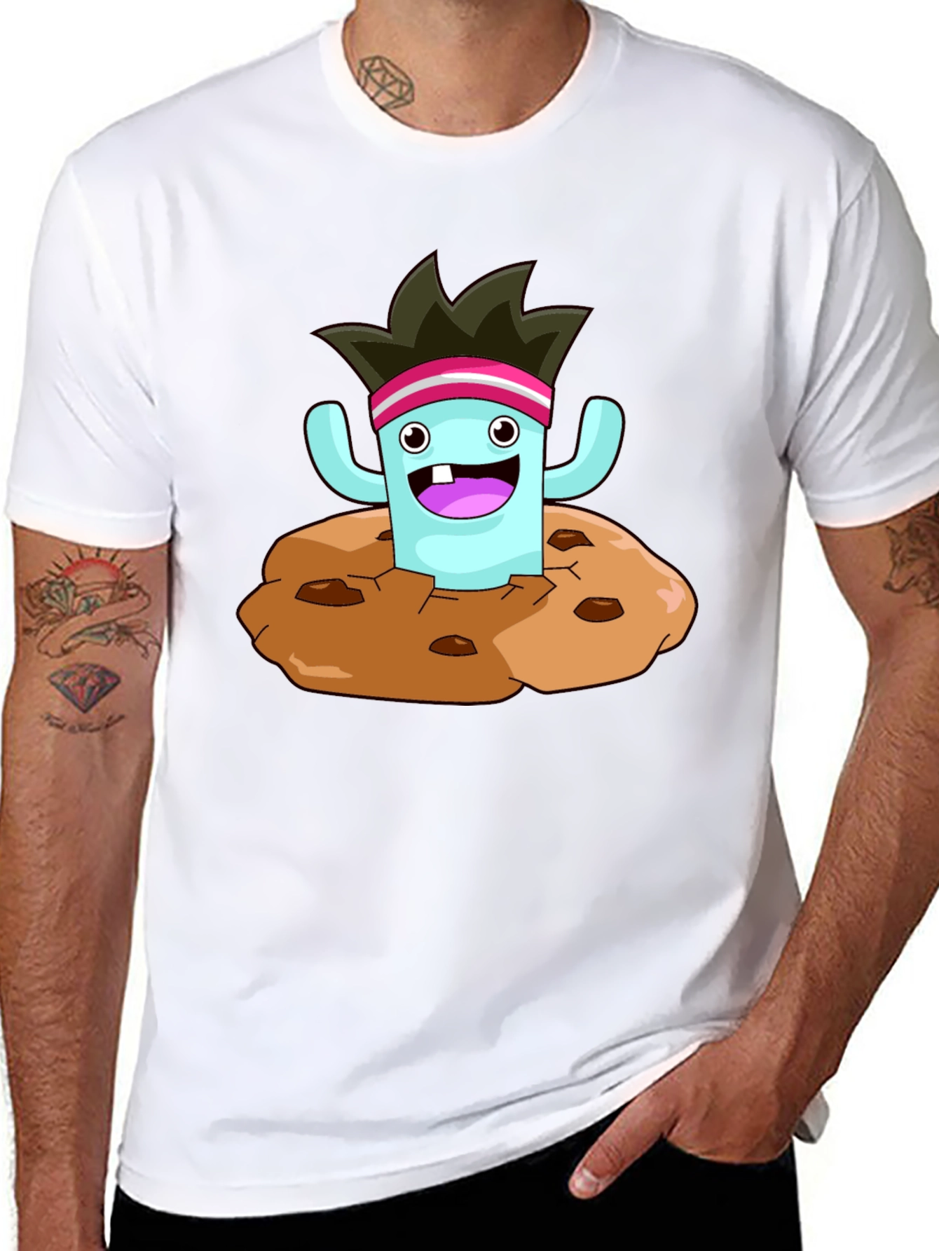 Cartoon Monster Cookie T-Shirt - Fun Graphic Tee