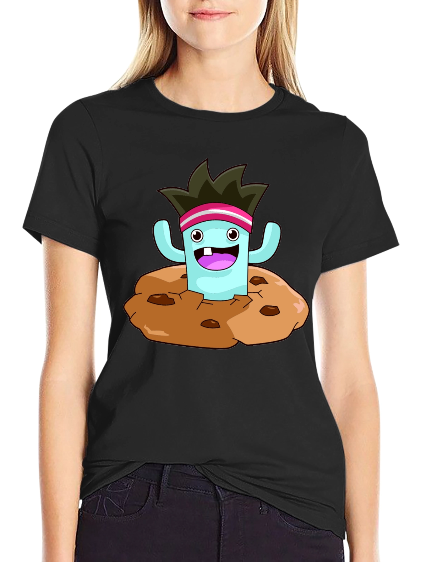 Cartoon Monster Cookie T-Shirt - Fun Graphic Tee
