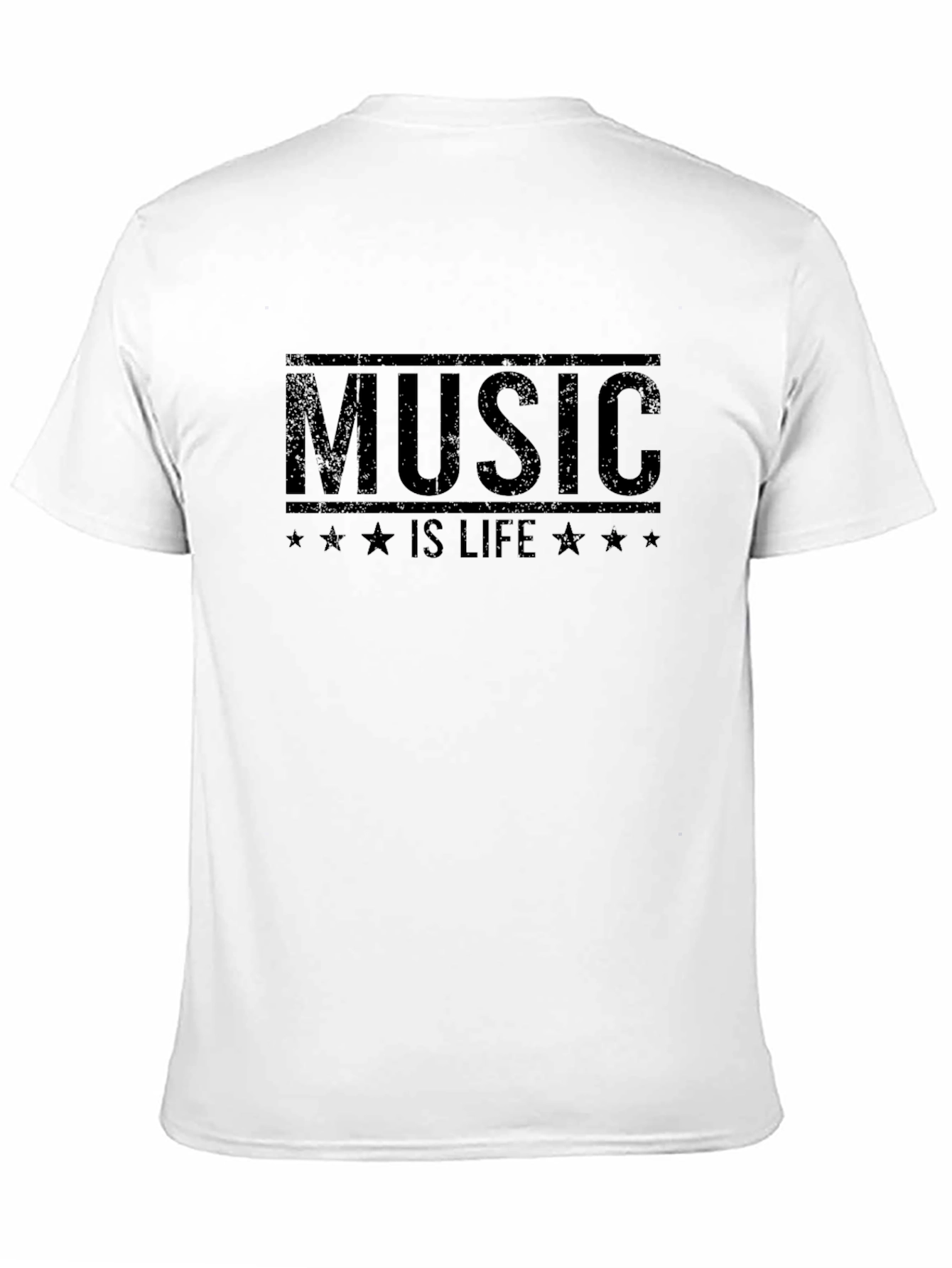 Music is Life Graphic T-Shirt - Black