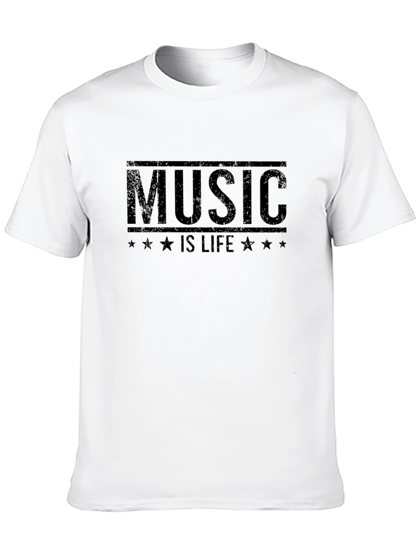 Music is Life Graphic T-Shirt - Black