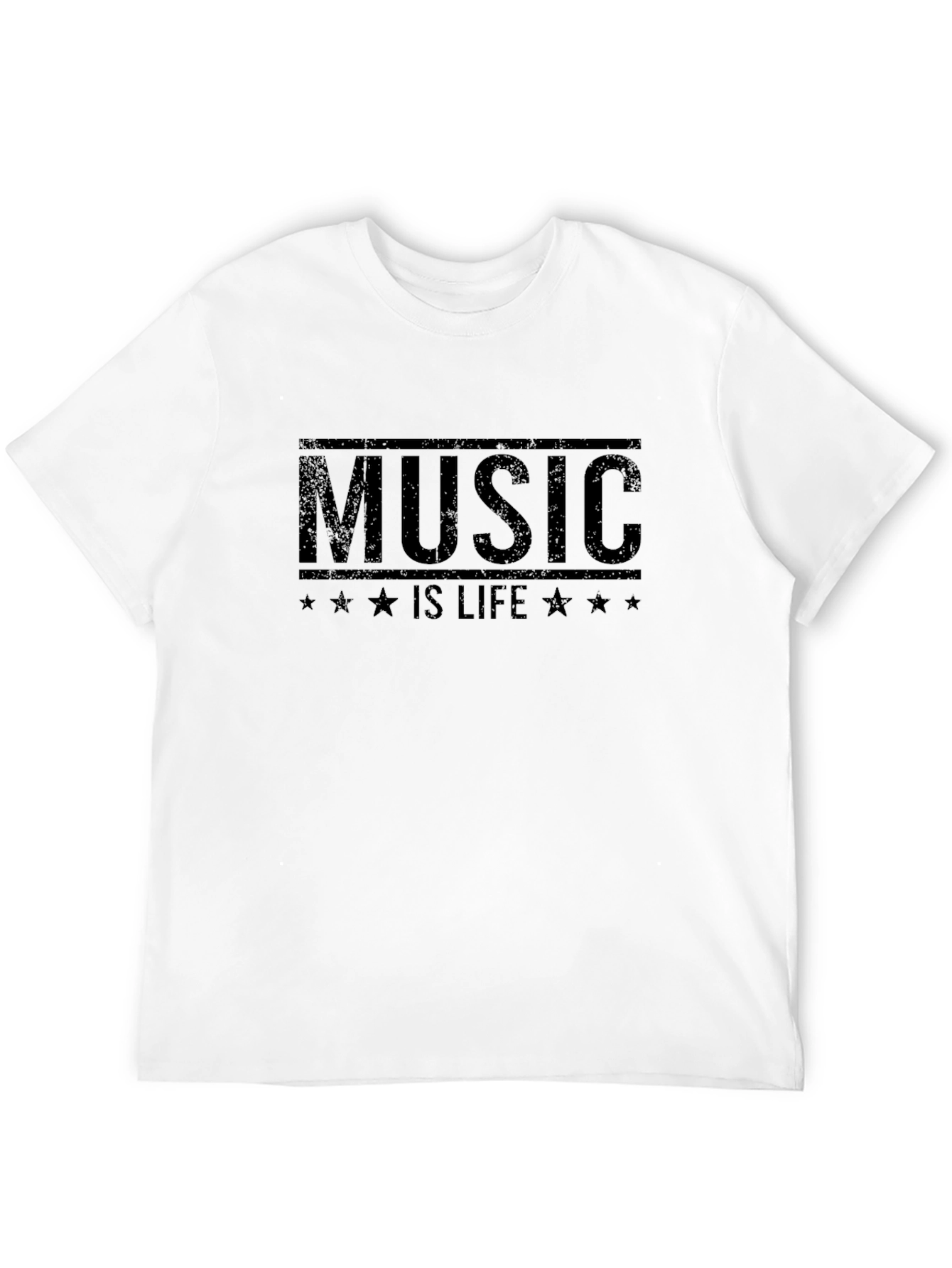 Music is Life Graphic T-Shirt - Black