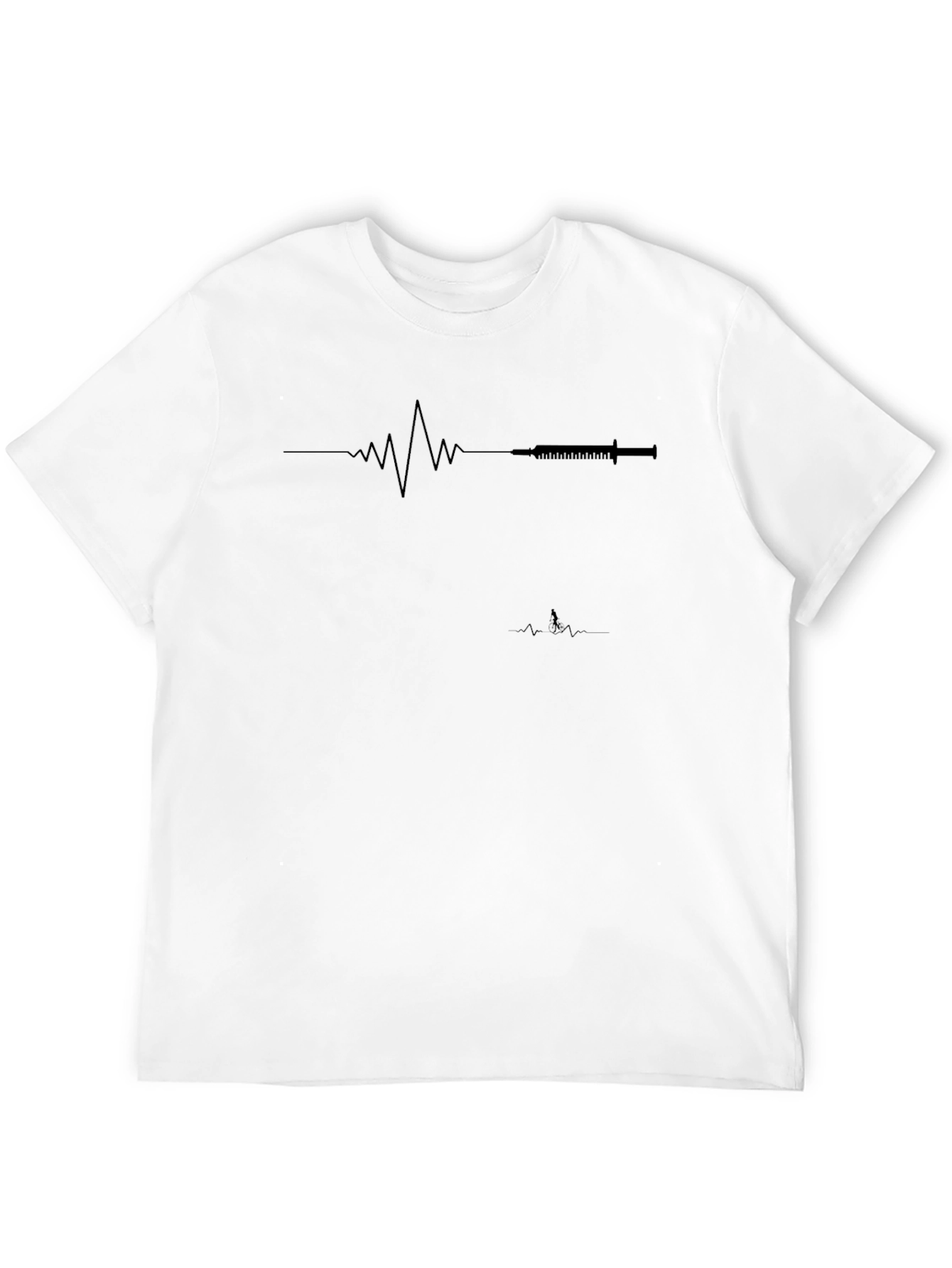 Heartbeat Syringe Graphic T-Shirt - Black