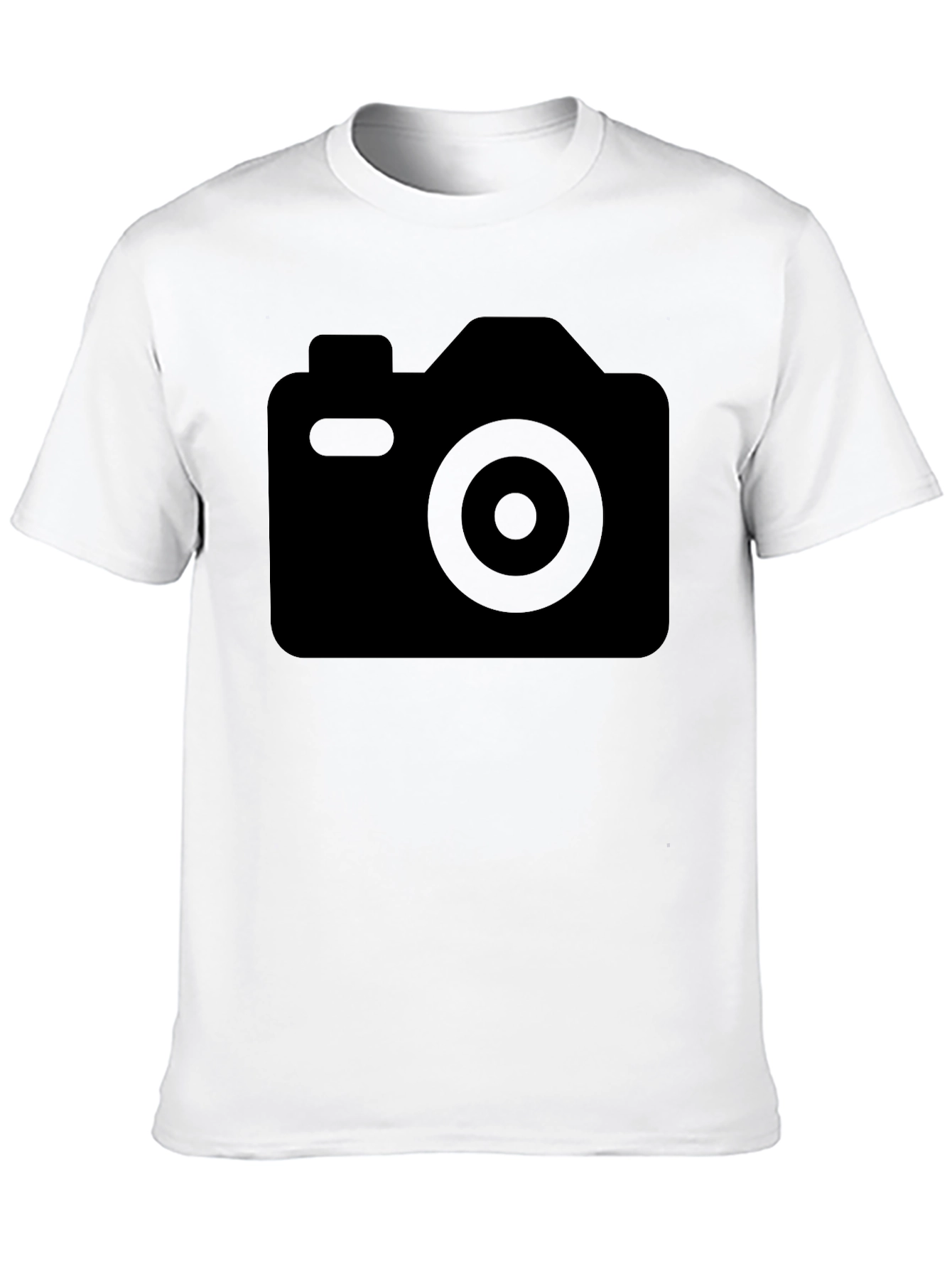 Black Camera Graphic T-Shirt - Casual Wear