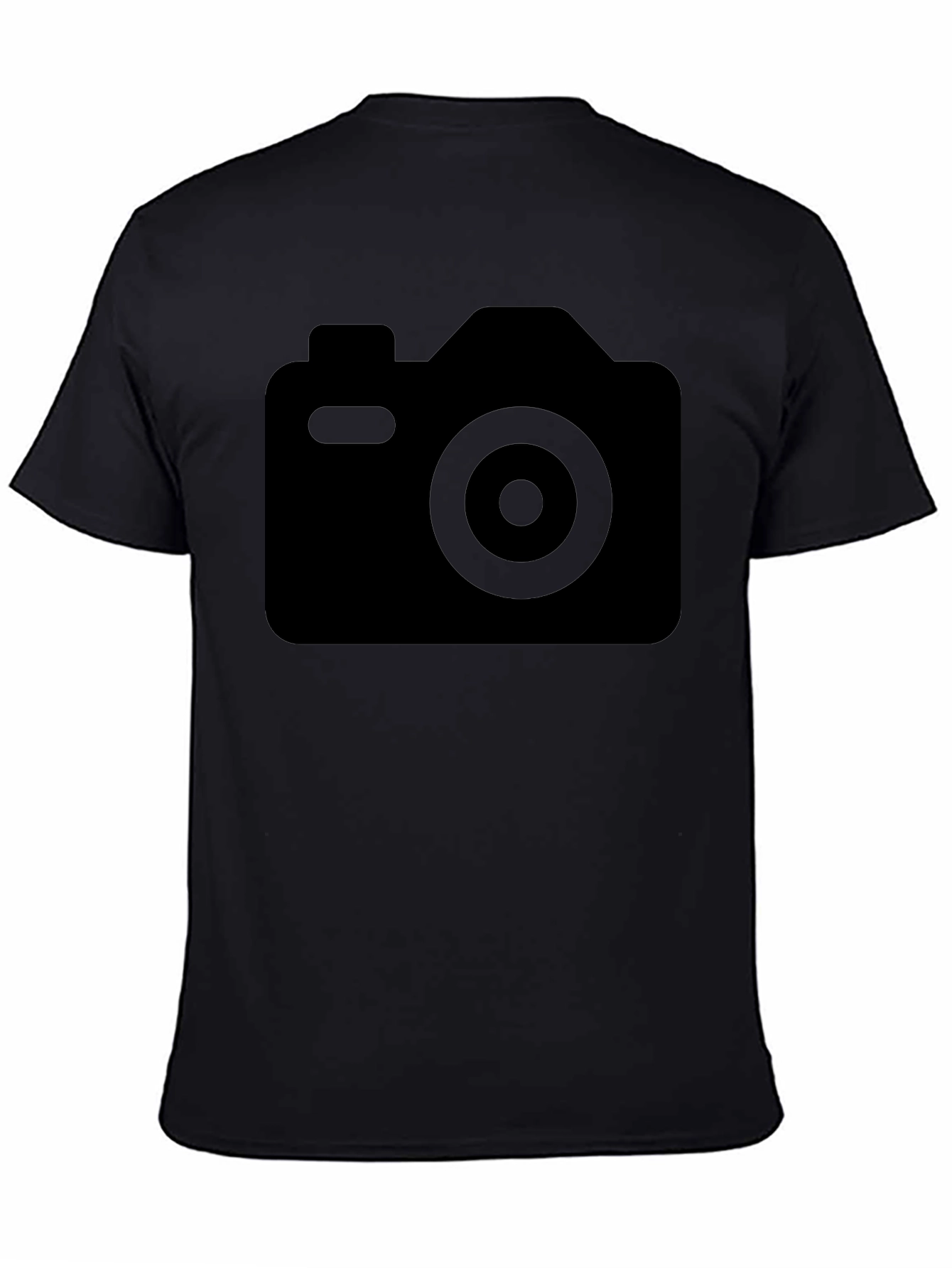 Black Camera Graphic T-Shirt - Casual Wear